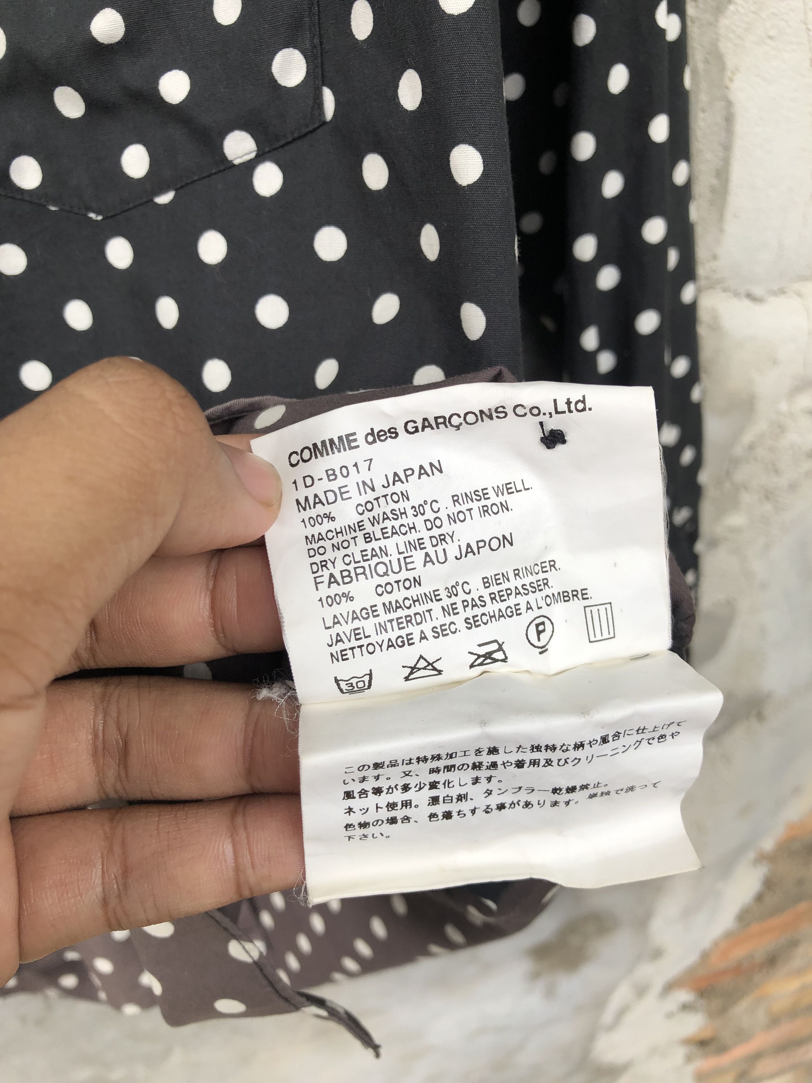 Comme des Garcons Black Comme des Garcons Dyed Hem Polka Dot Shirt Size US S / EU 44-46 / 1 - 7 Thumbnail