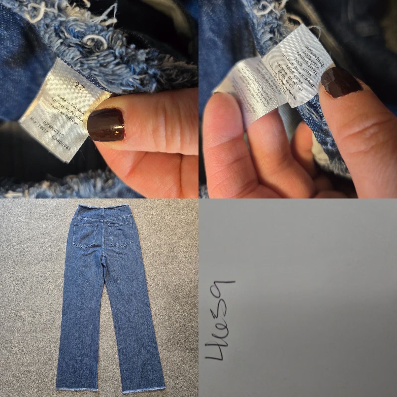 Vintage We Wore What Jeans Womens 27 Long Blue Raw Hem Straight Leg Capsule Casual Denim Jeans Women Regular 32in Inseam Capusle No Fade Dark Wash - Size 27" / US 4 / IT 40 - 8 Thumbnail