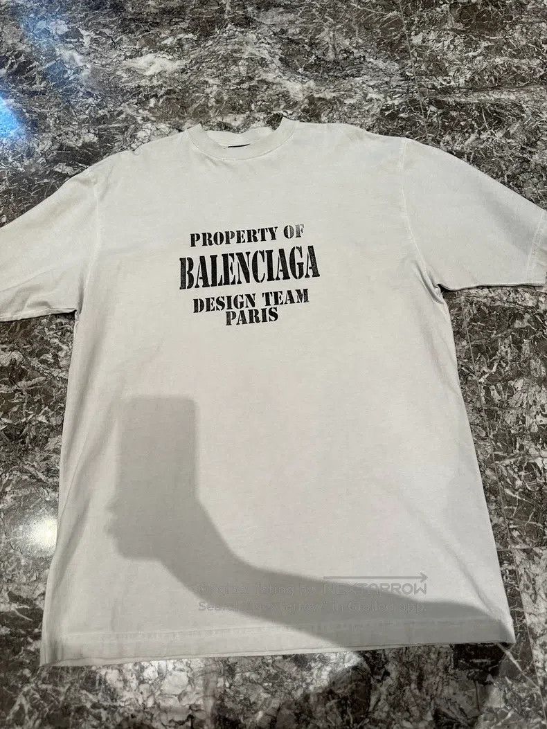 Balenciaga Balenciaga Grey-white Design Team series letter distressed Size US XXS / EU 40 - 1 Thumbnail