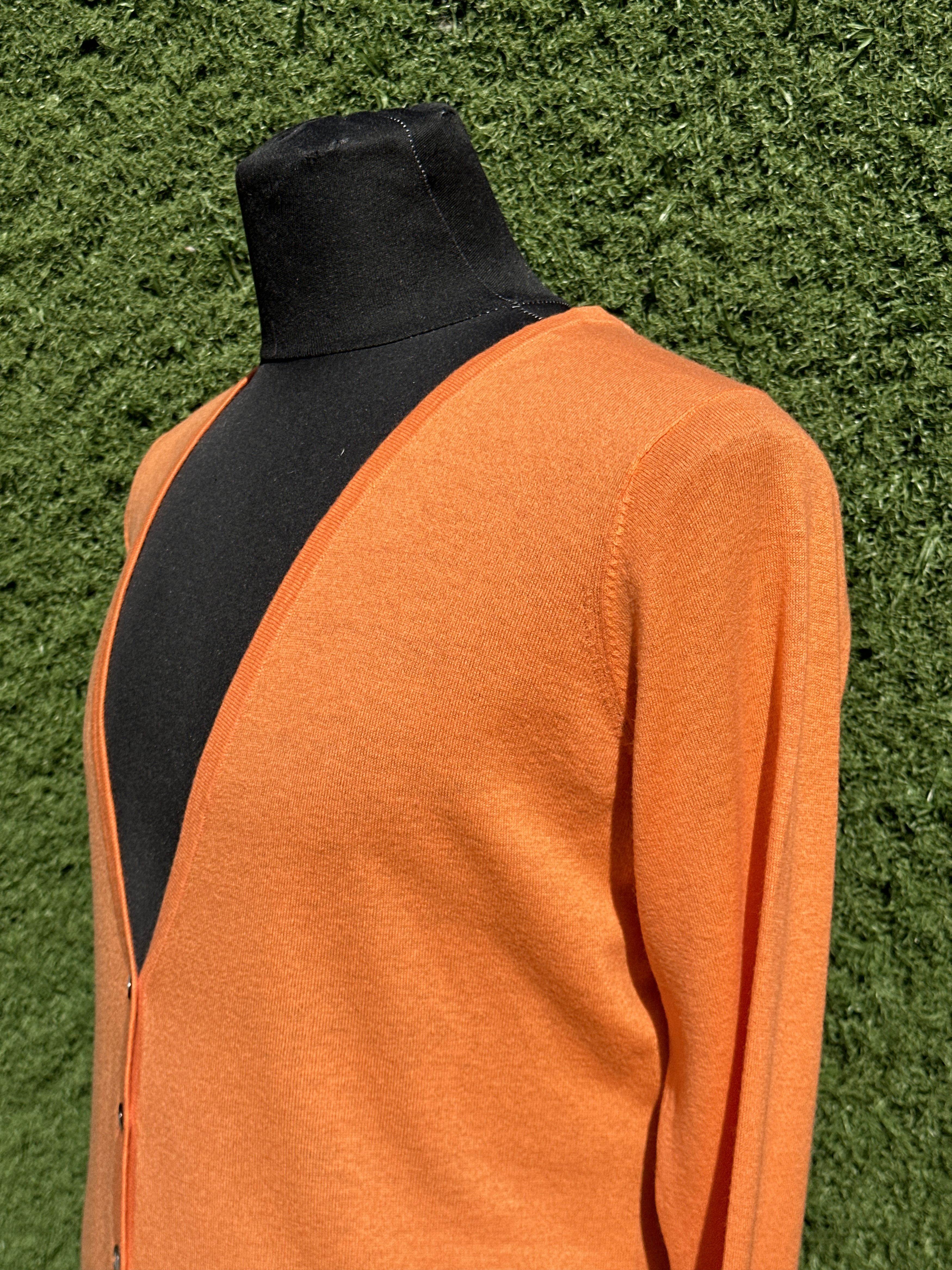 eskandar Eskandar Orange 100% Cashmere Cardigan Luxury Knit OS Size ONE SIZE - 7 Thumbnail