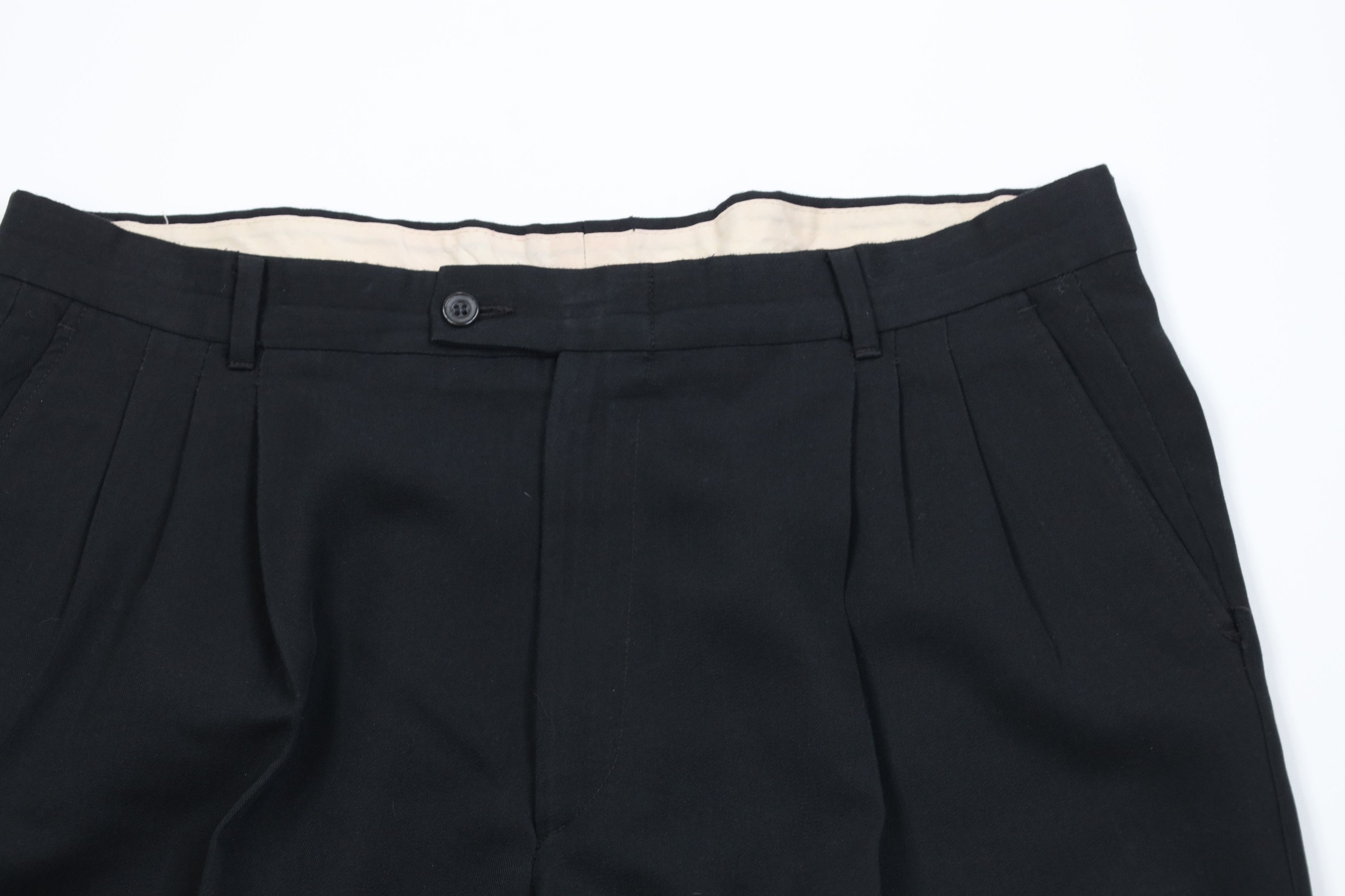 Vintage Vintage 90s Streetwear Silk Blend Wide Leg Chino Pants Black Size US 36 / EU 52 - 2 Thumbnail