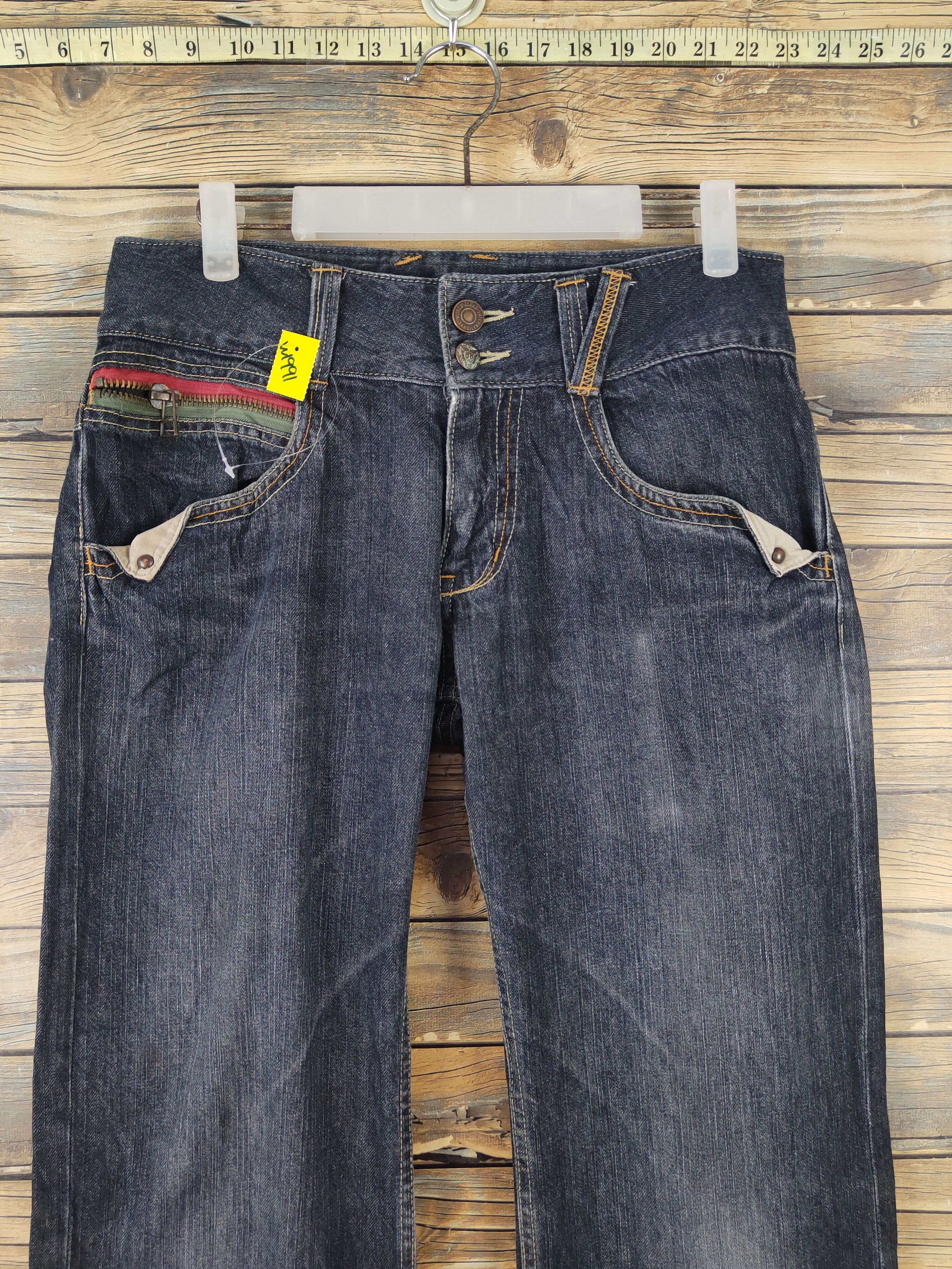 Japanese Brand Exit buckle back Distressed Ripped denim punk Jeans #W1991 Size 29" - 2 Thumbnail