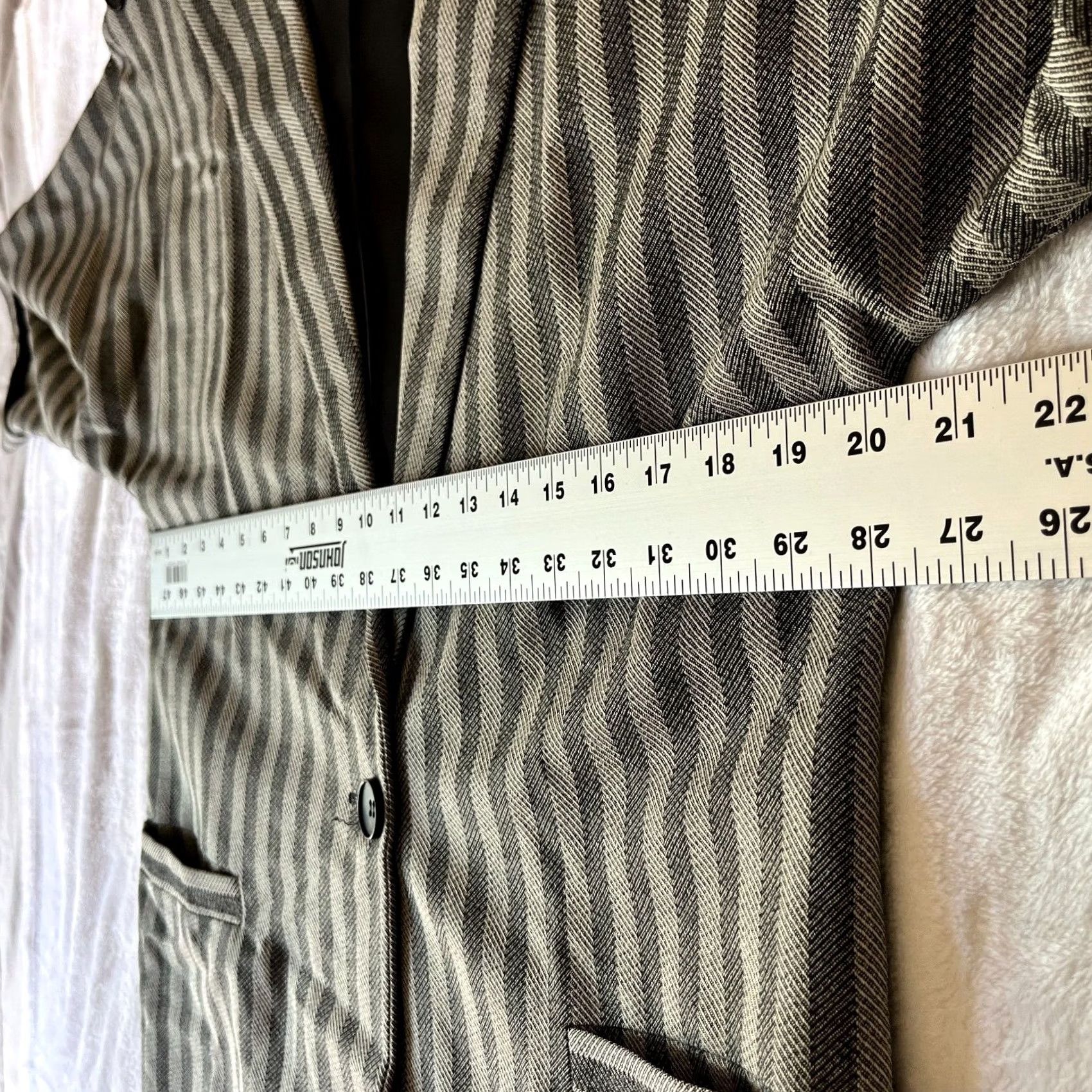 Avenue VINTAGE E.R. Gerard for Renlyn Saks Fifth Avenue Blazer Coat Striped Wool Size 8 Black Size M / US 6-8 / IT 42-44 - 7 Thumbnail