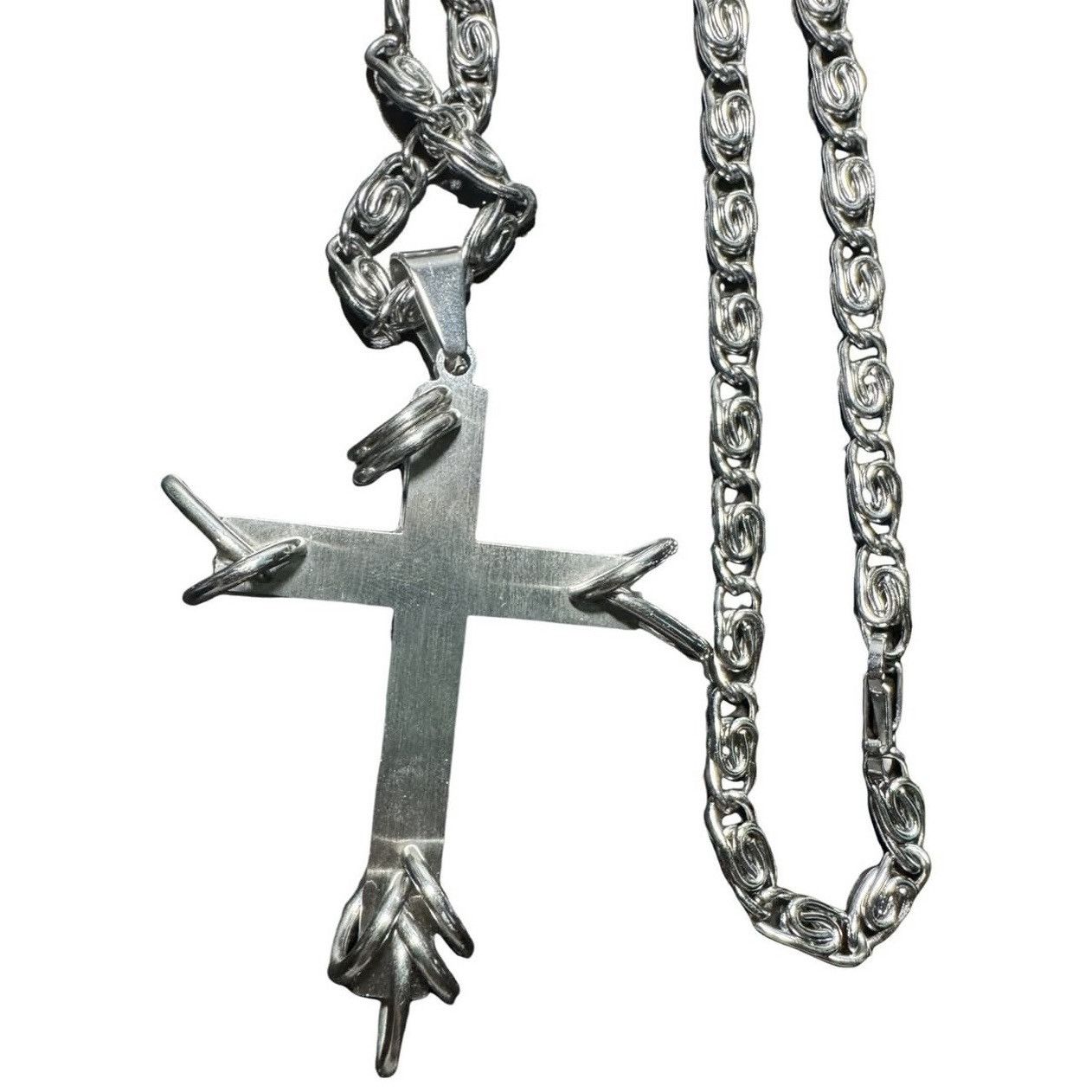 Jean Paul Gaultier Pierced Cross Spiral-Link Necklace Size ONE SIZE - 3 Thumbnail
