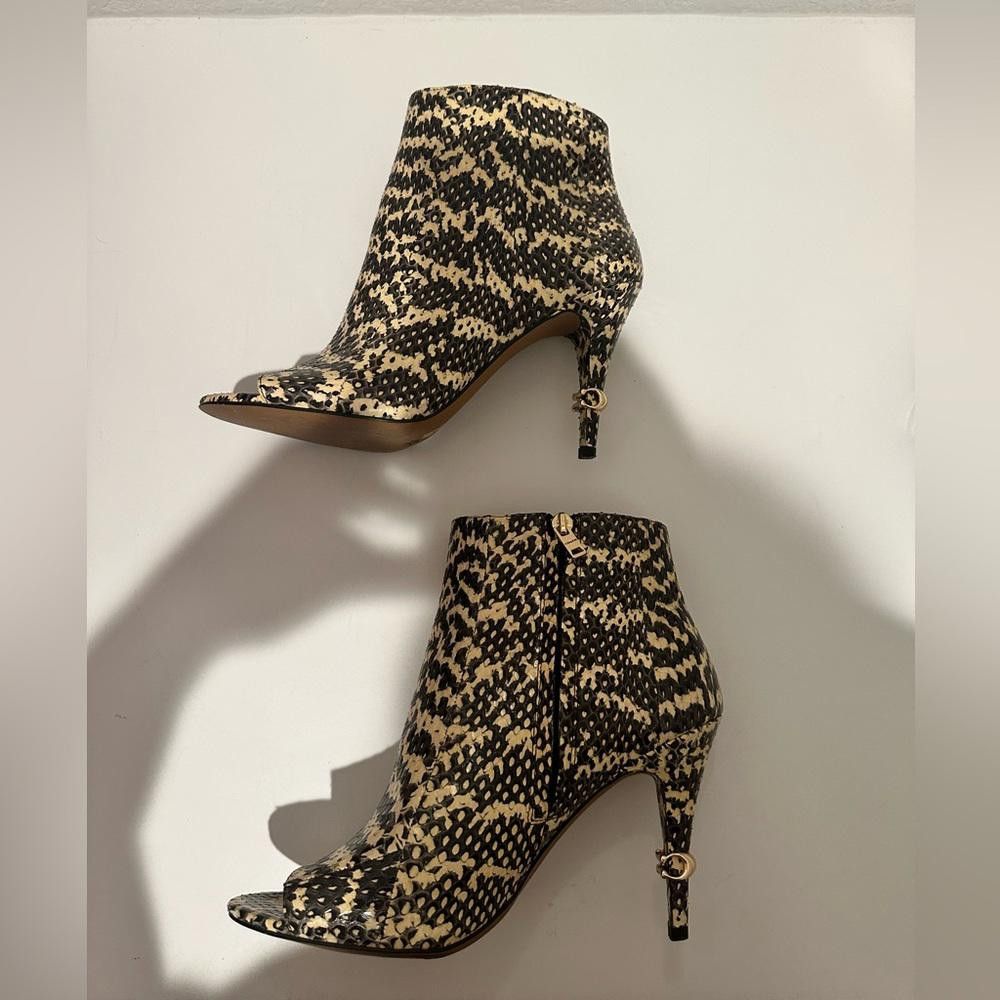 Coach COACH Remi Snakeskin Tan Black High Heel Ankle Booties 9 Size US 9 / IT 39 - 6 Thumbnail