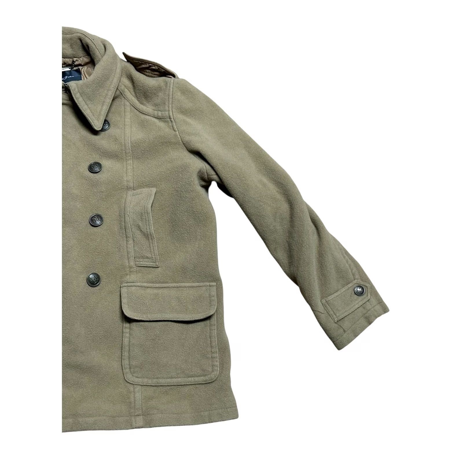 Sean John Sean John Women's Brown Button Up Wool Pea Coat Vintage Sz 2XL Y2K Jacket Tan Coat Jacket Cap Size XXL / US 16-18 / IT 52-54 - 3 Thumbnail