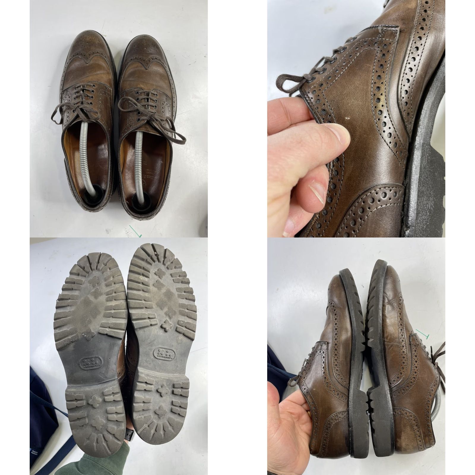 Allen Edmonds Allen Edmonds Tate Men's Brown Leather Wingtip Blucher Oxfords Size 11 D Shoes Dress Size US 11 / EU 44 - 8 Thumbnail
