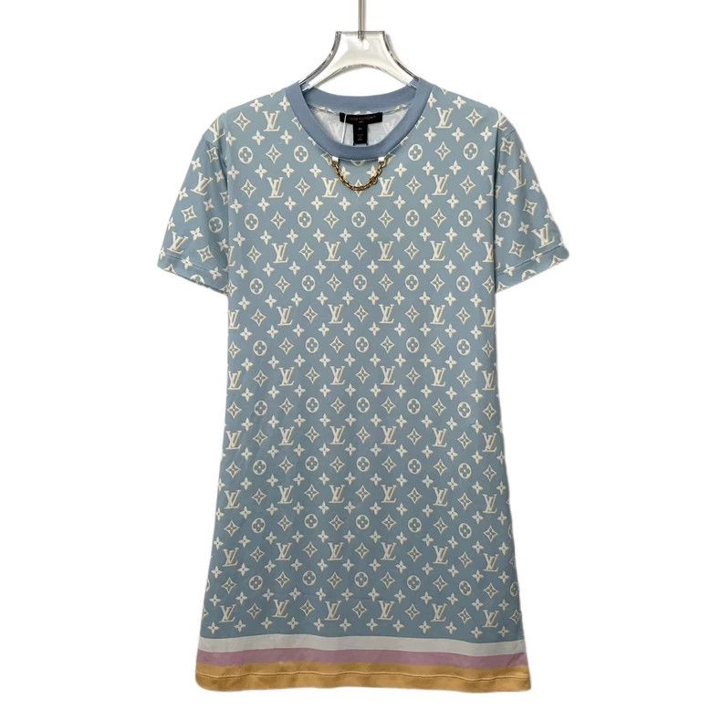 Louis Vuitton Louis Vuitton Light blue cotton round-necked short-sleeved Size XS / US 0-2 / IT 36-38 - 1 Thumbnail