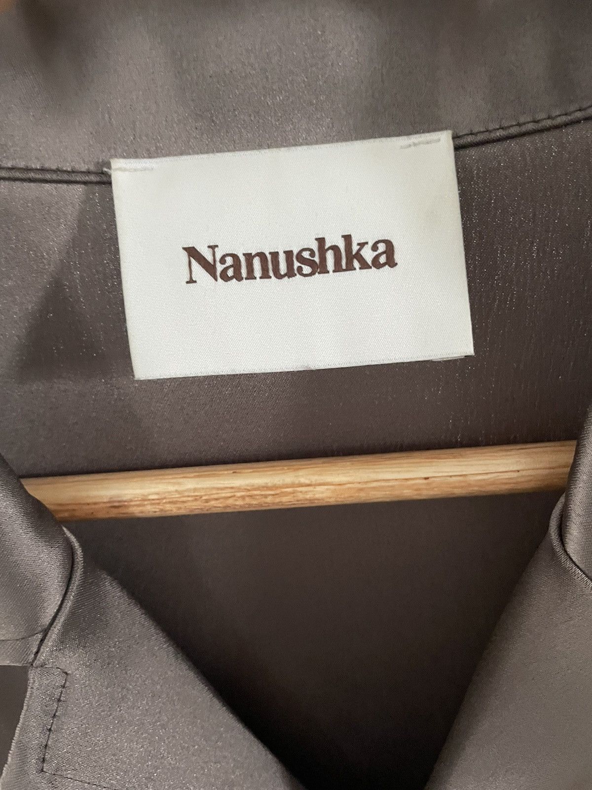 Nanushka Nanushka Silk Optic Khaki Brown Size US M / EU 48-50 / 2 - 3 Thumbnail