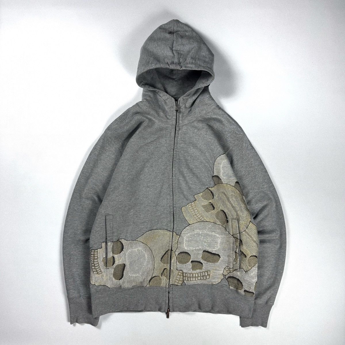Maharishi Skull Logo Zip Hoodie Vintage