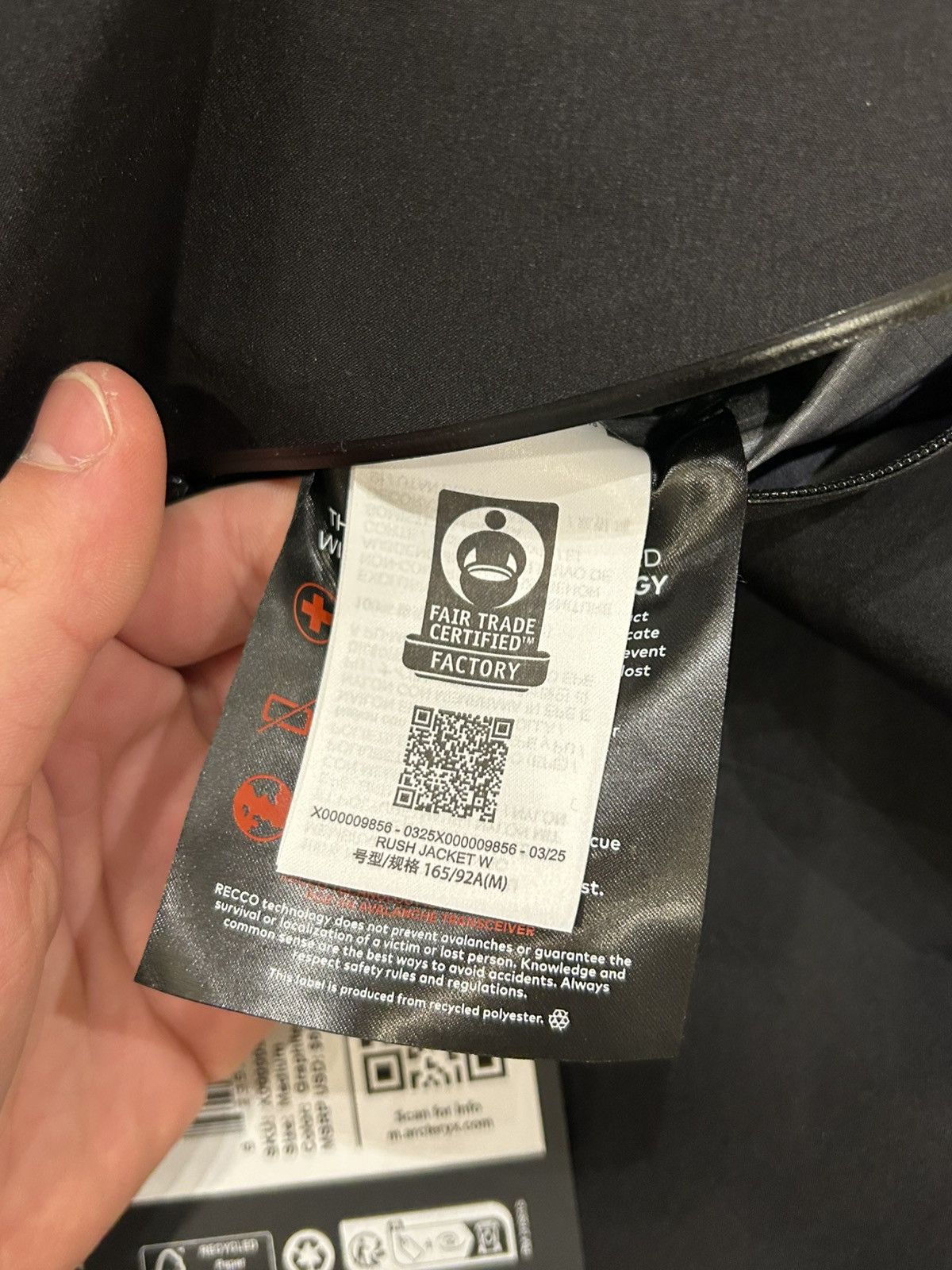 Arc'teryx Arc’teryx Womens Rush Jacket - Black/Grey Size M / US 6-8 / IT 42-44 - 5 Thumbnail