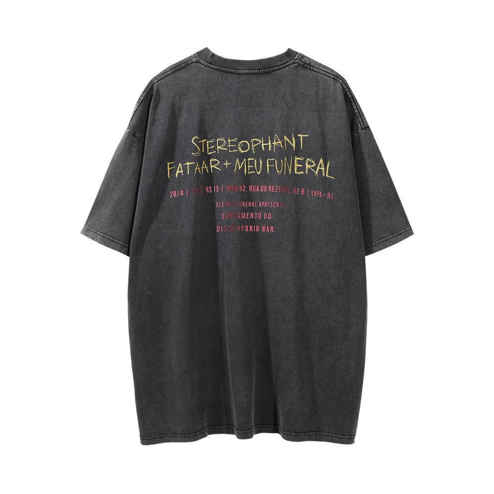 Japanese Brand × Vintage Men's hip-hop trendy devil print distressed washed T-shirt Size US L / EU 52-54 / 3 - 2 Thumbnail