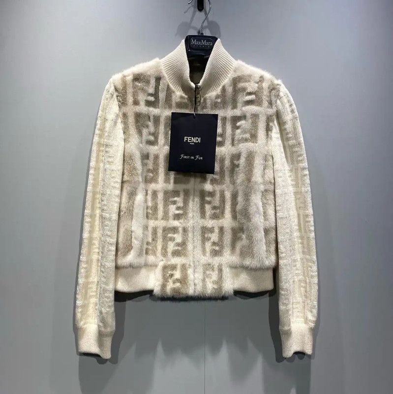 Fendi Fendi White Mink Fur Women's Jacket 0089 Size S / US 4 / IT 40 - 1 Thumbnail
