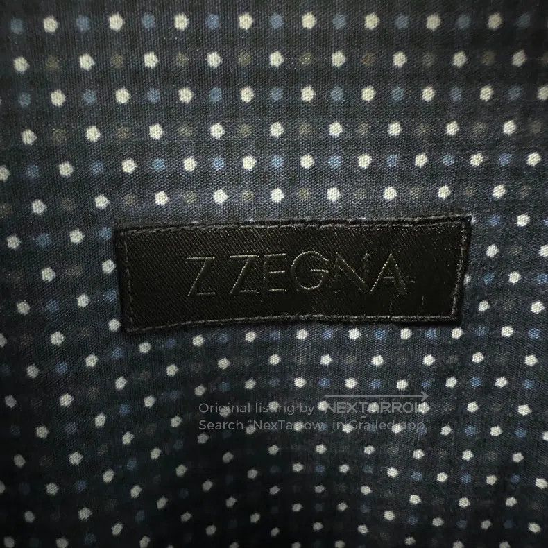 Ermenegildo Zegna Ermenegildo Zegna size 41 Deep Blue Polka Dot Printed Long Size US XL / EU 56 / 4 - 3 Thumbnail