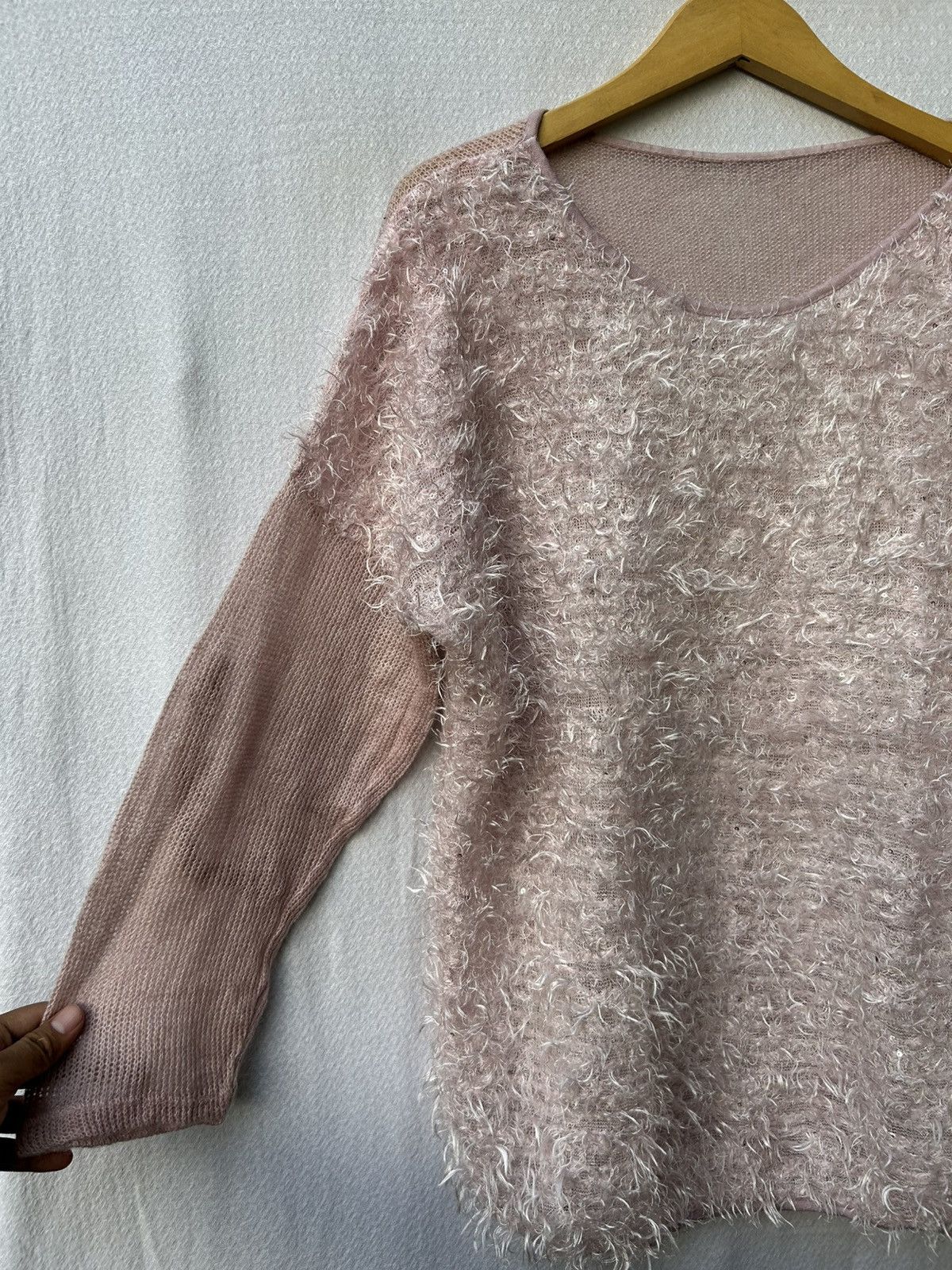 If Six Was Nine × Japanese Brand × Le Grande Bleu (L.G.B.) Japanese Fuzzy Mohair Mesh Knitted Styled Size US L / EU 52-54 / 3 - 4 Thumbnail
