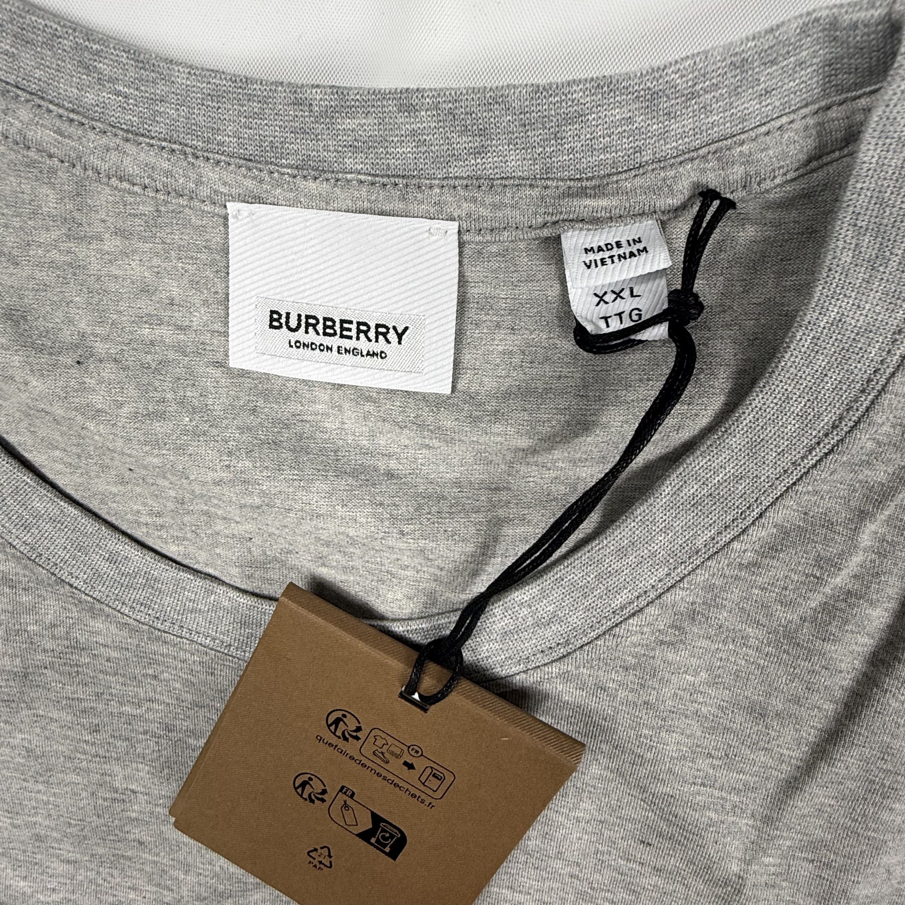 Burberry Burberry Jenson Logo T-Shirt Pale Grey Melange XXL Size US XXL / EU 58 / 5 - 3 Thumbnail
