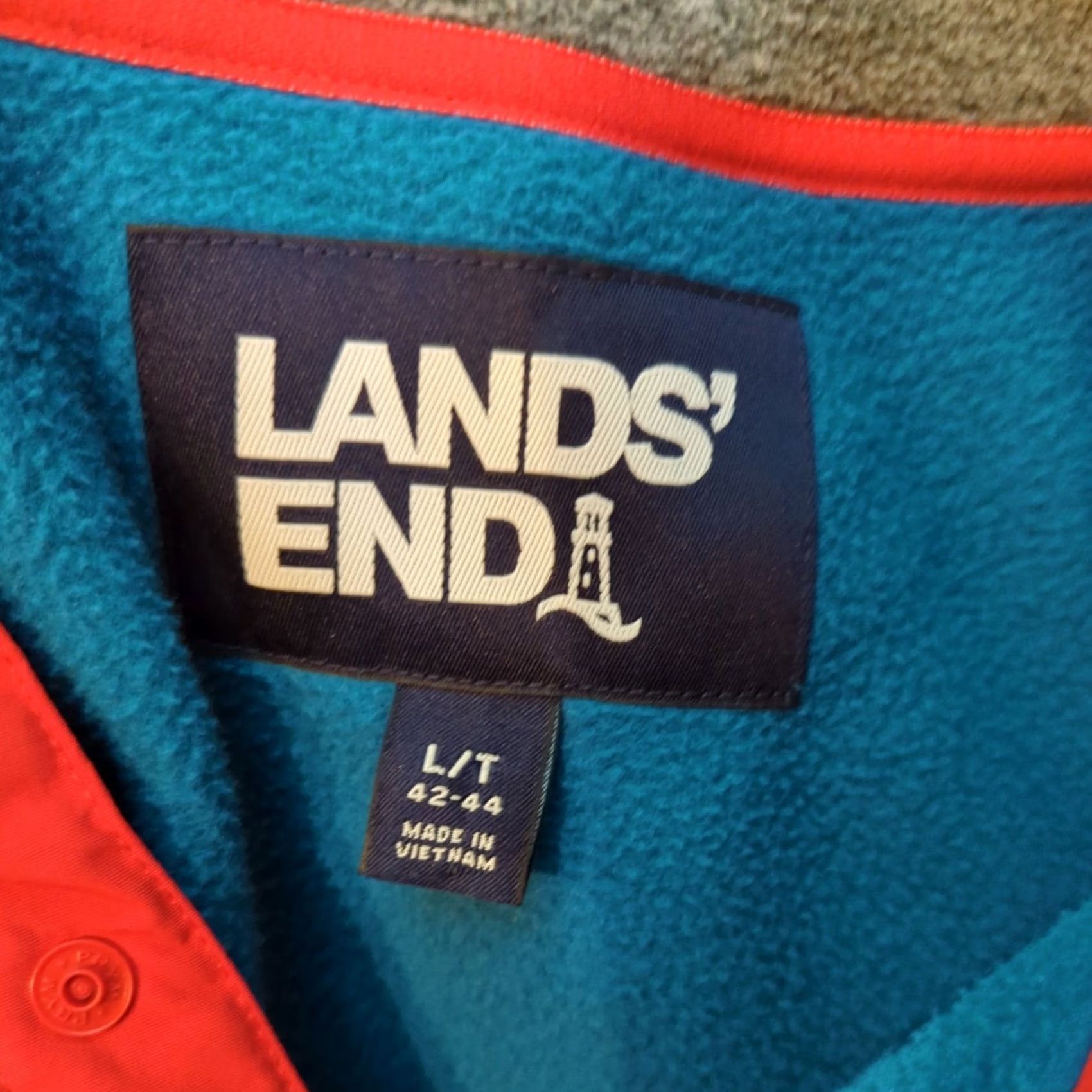 Lands' End Lands End Mens Size Large Tall 42-44 gray Fleece Pullover Jacket Size US L / EU 52-54 / 3 - 6 Thumbnail