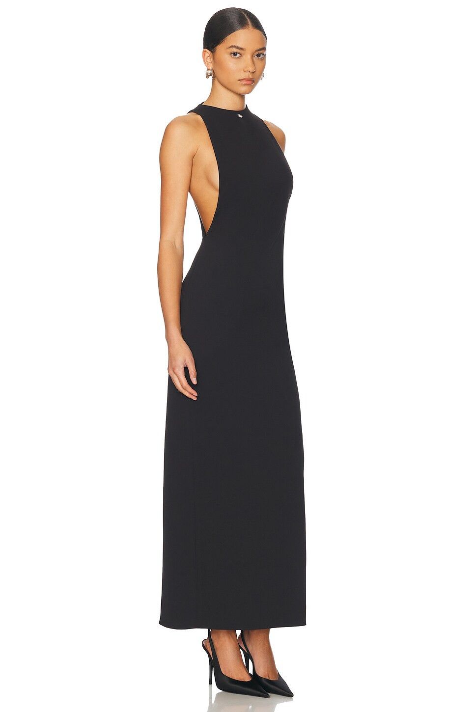 Amiri o1s1wg110526 Mock Neck Maxi Dress in Black Size S / US 4 / IT 40 - 2 Thumbnail