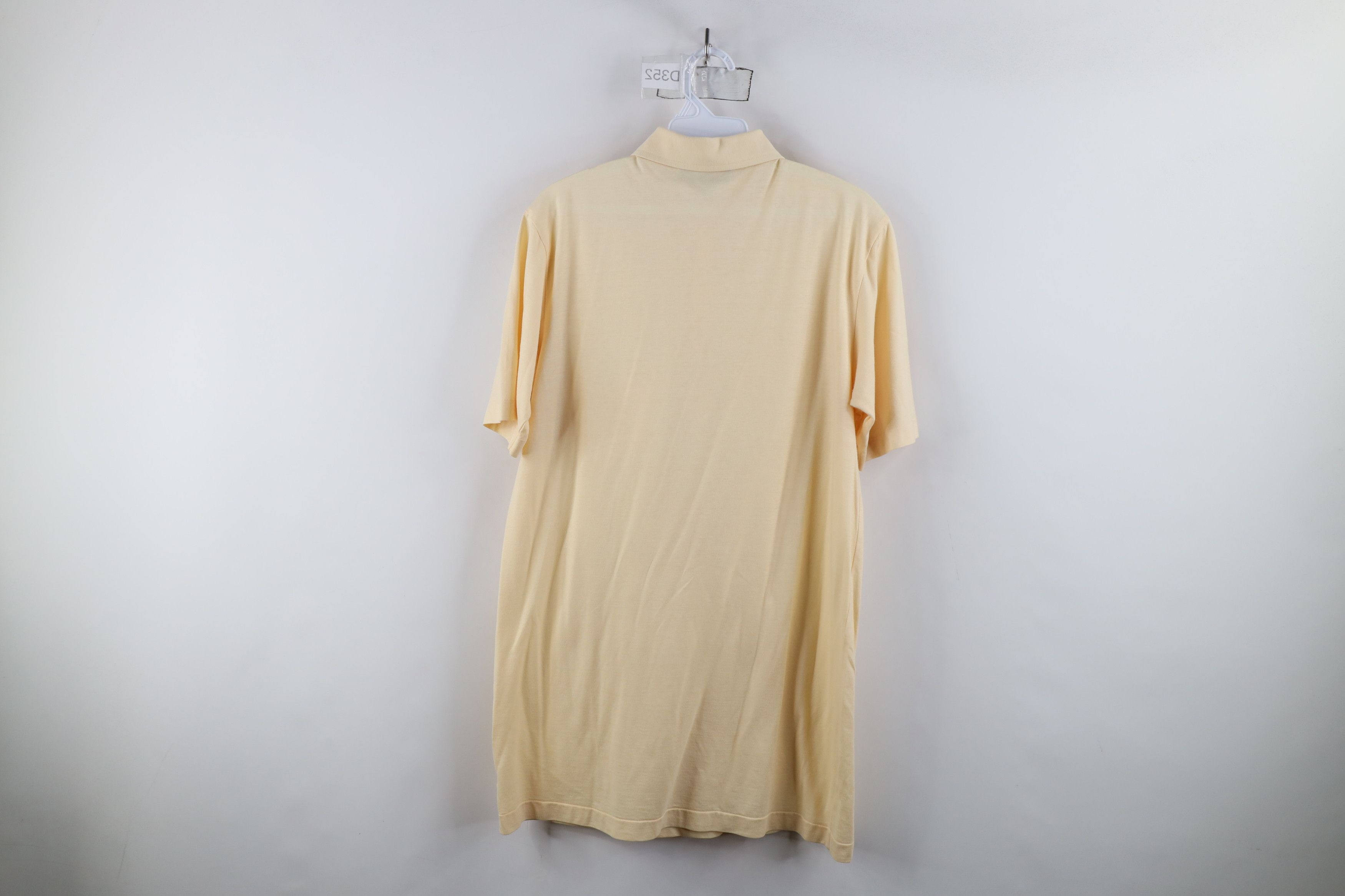 Vintage Vintage 70s Streetwear Sheer Knit Collared Polo Pale Yellow Size US M / EU 48-50 / 2 - 12 Thumbnail