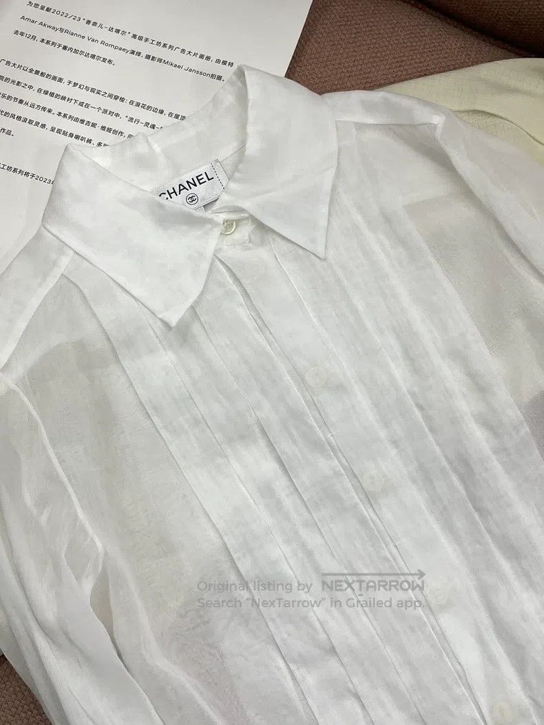 Chanel Chanel White shirt with long sleeves Size XS / US 0-2 / IT 36-38 - 2 Thumbnail