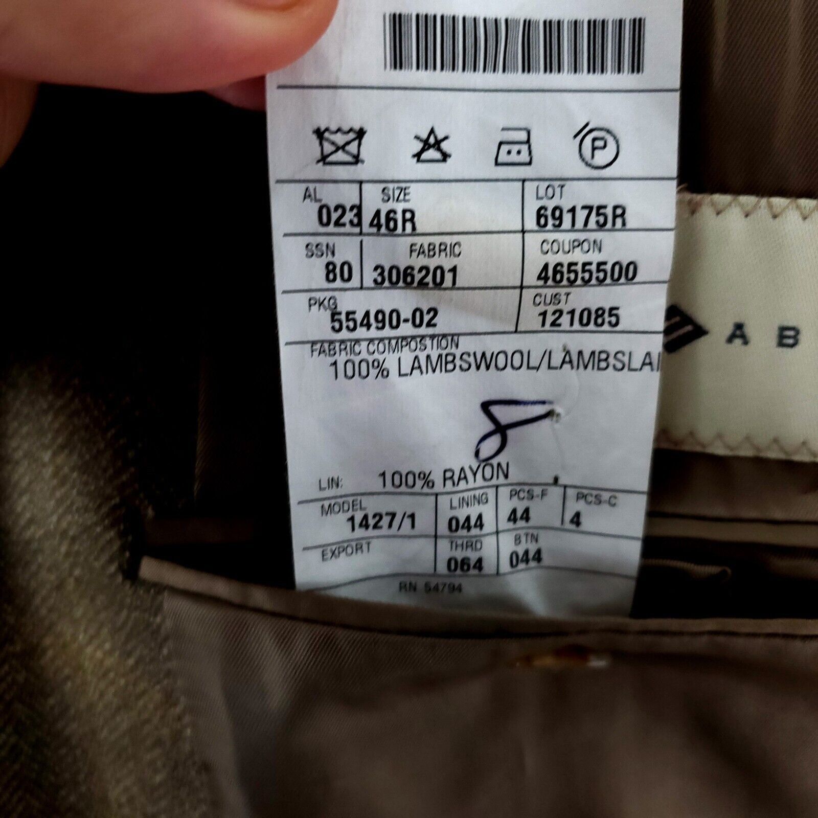Joseph Abboud Joseph Abboud Lambswool 2 Button Sport Coat 44R Tan Herringb Size 44R - 8 Thumbnail