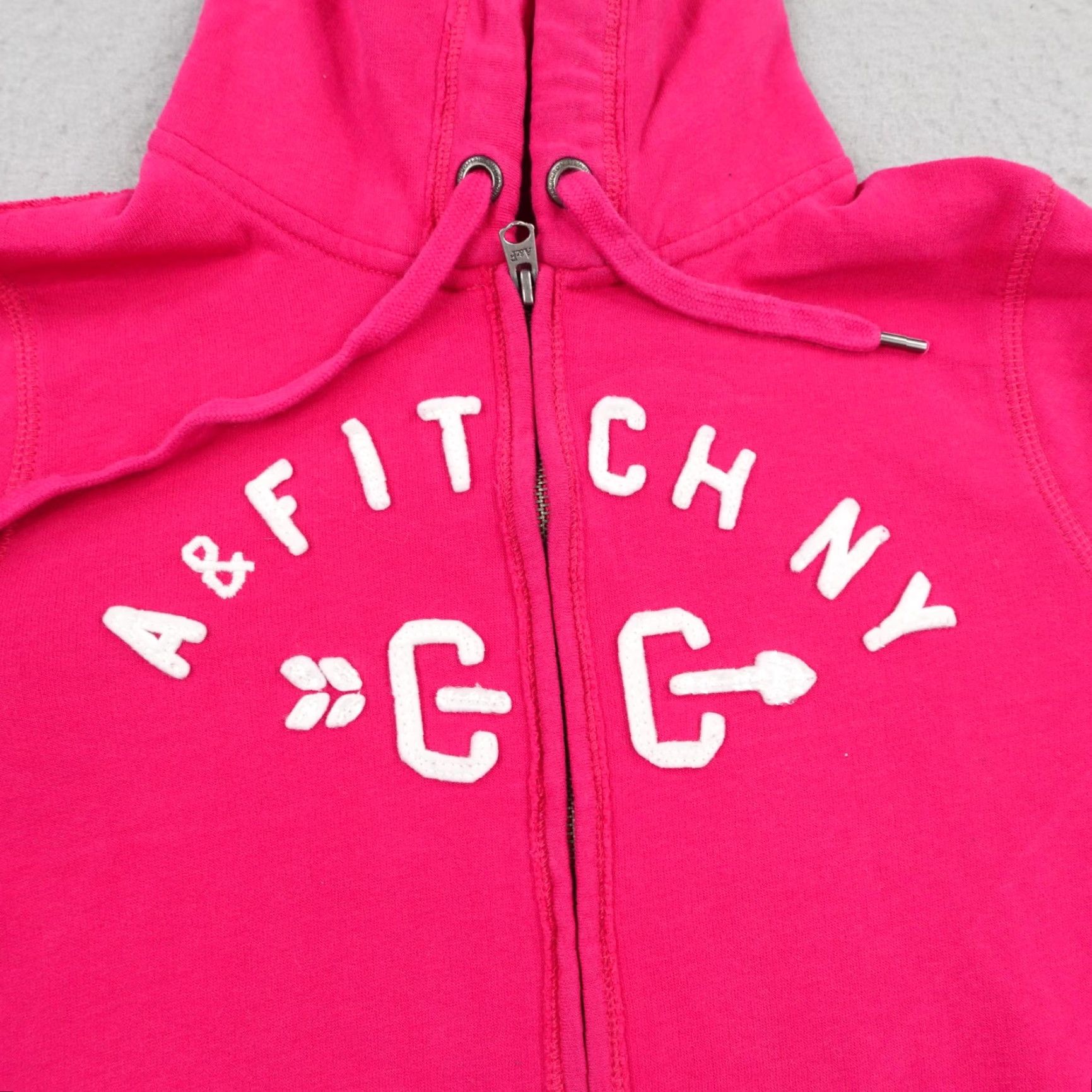 Abercrombie & Fitch VINTAGE Abercrombie & Fitch Hoodie Womens L Pink Full Zip A&F NY Sweatshirt Y2K Womens Size L / US 10 / IT 46 - 3 Thumbnail