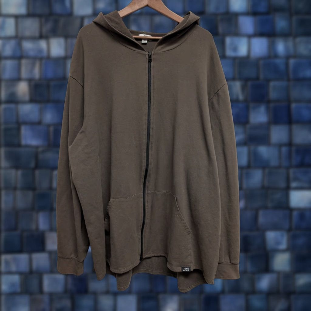 Vintage One Bone Hoodie Mens 3 Forest Green Full Zip Sweatshirt Jacket Cotton Spandex Knit Heavyweight Hooded Pockets Logo Sports Fall Winter Spring Mens Size US S / EU 44-46 / 1 - 1 Thumbnail