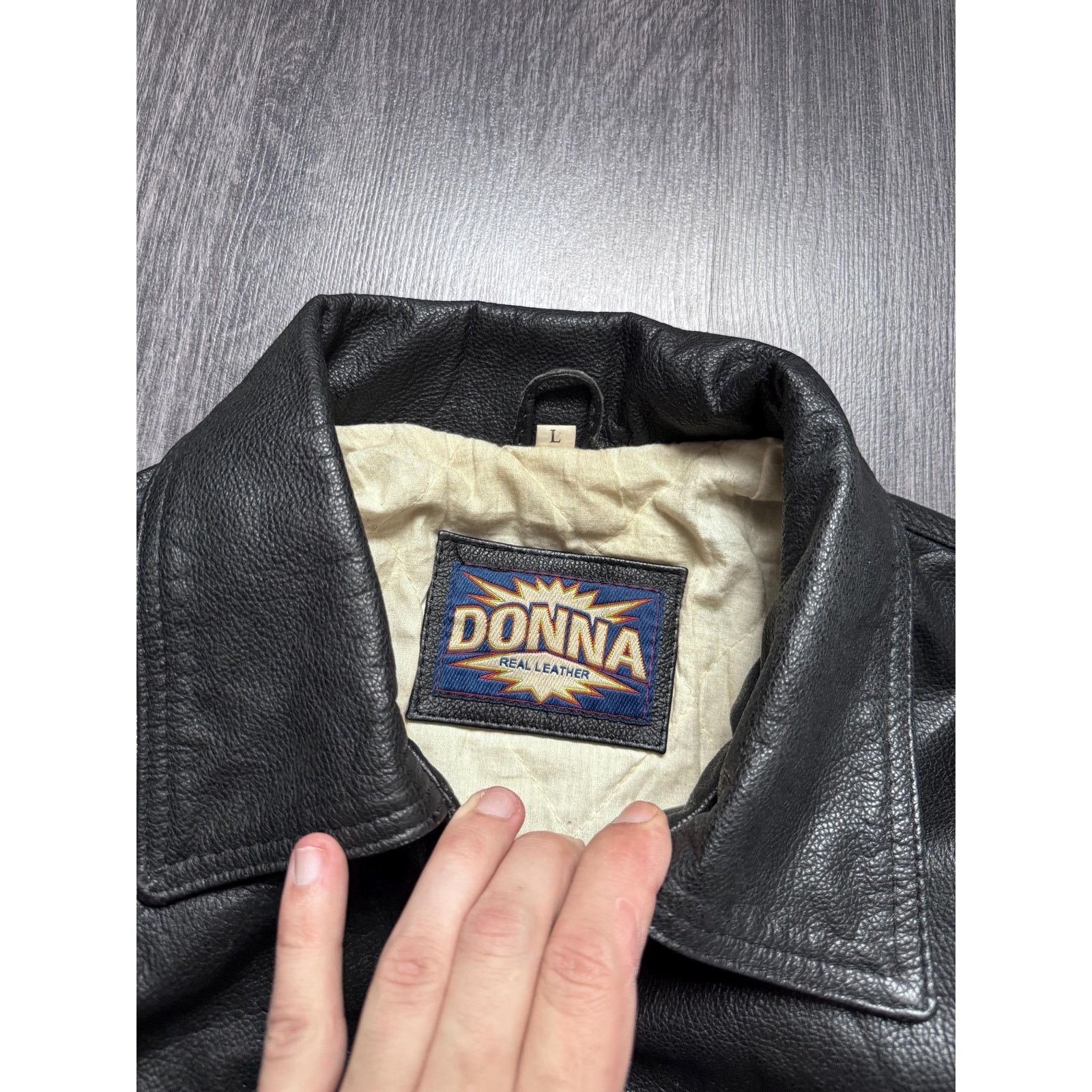 Vintage Black Donna Vintage Real Leather Biker Jacket Size US L / EU 52-54 / 3 - 4 Thumbnail