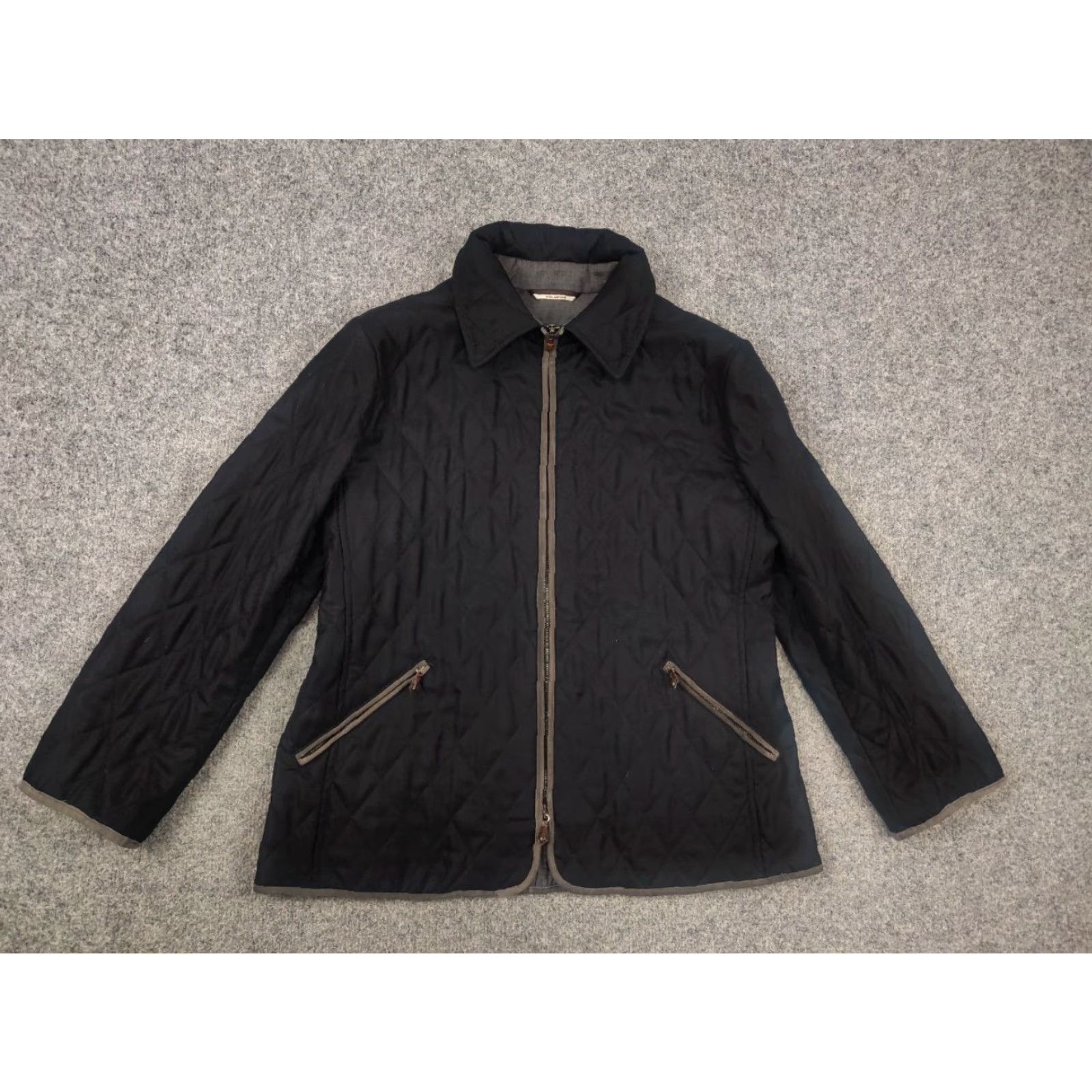 Colombo Colombo Italy Design Jacket Womens Black Double Cashmere Zip Luxury Quilted All Seasons Winter 66 cm L Size L / US 10 / IT 46 - 3 Thumbnail
