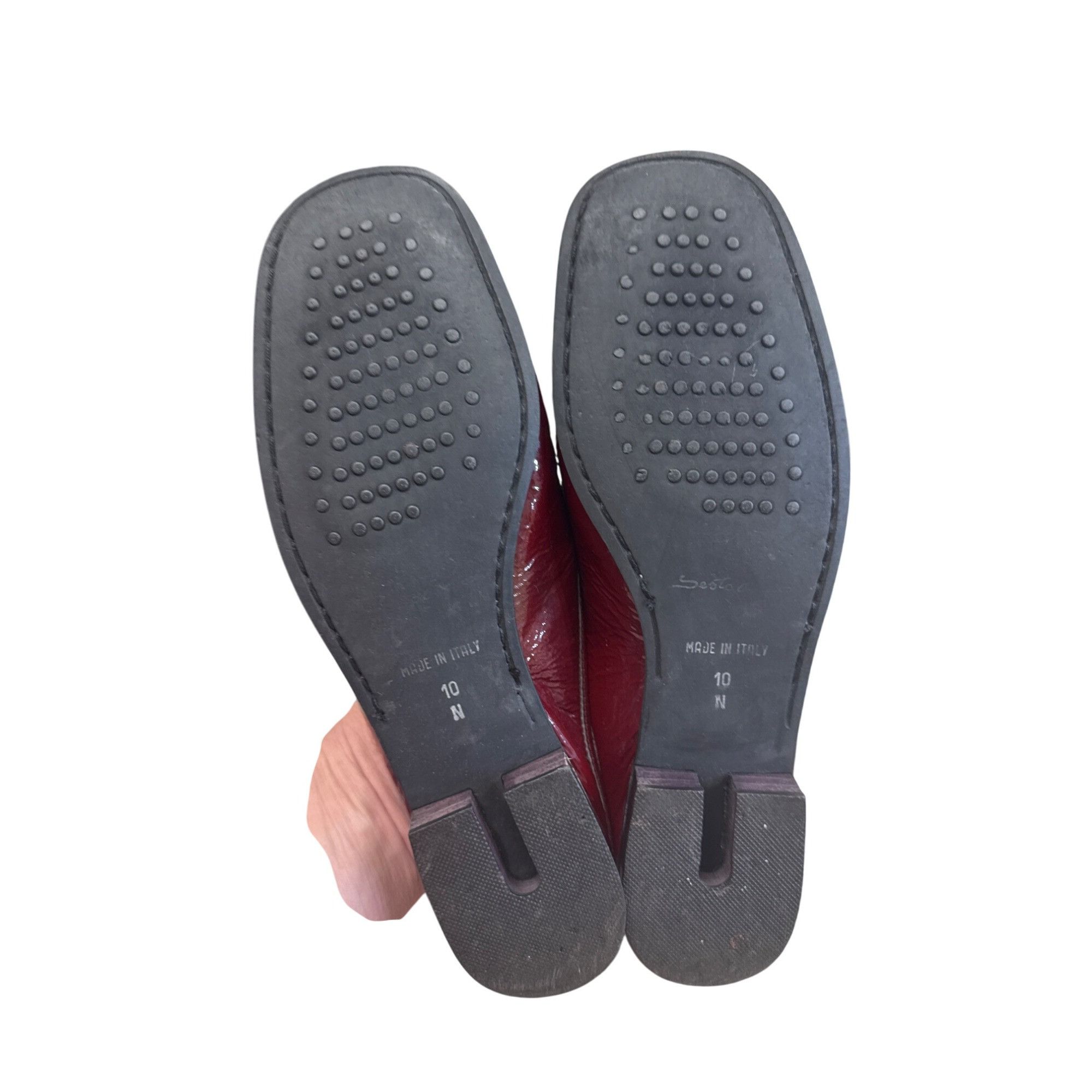 Designer Sesto Meucci Womens Red Patent Leather Slip-On sandals Size Size US 10 / IT 40 - 9 Thumbnail