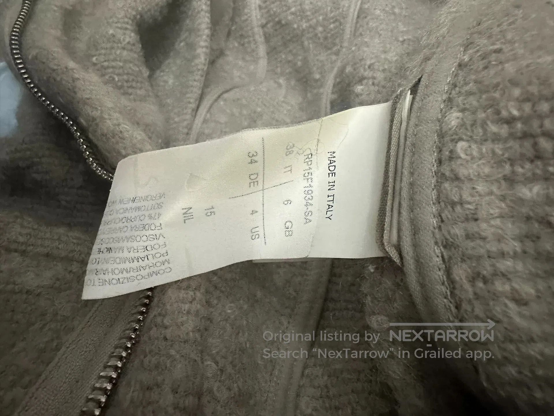 Rick Owens gray wool draped coat by Rick Owens. Size US S / EU 44-46 / 1 - 4 Thumbnail