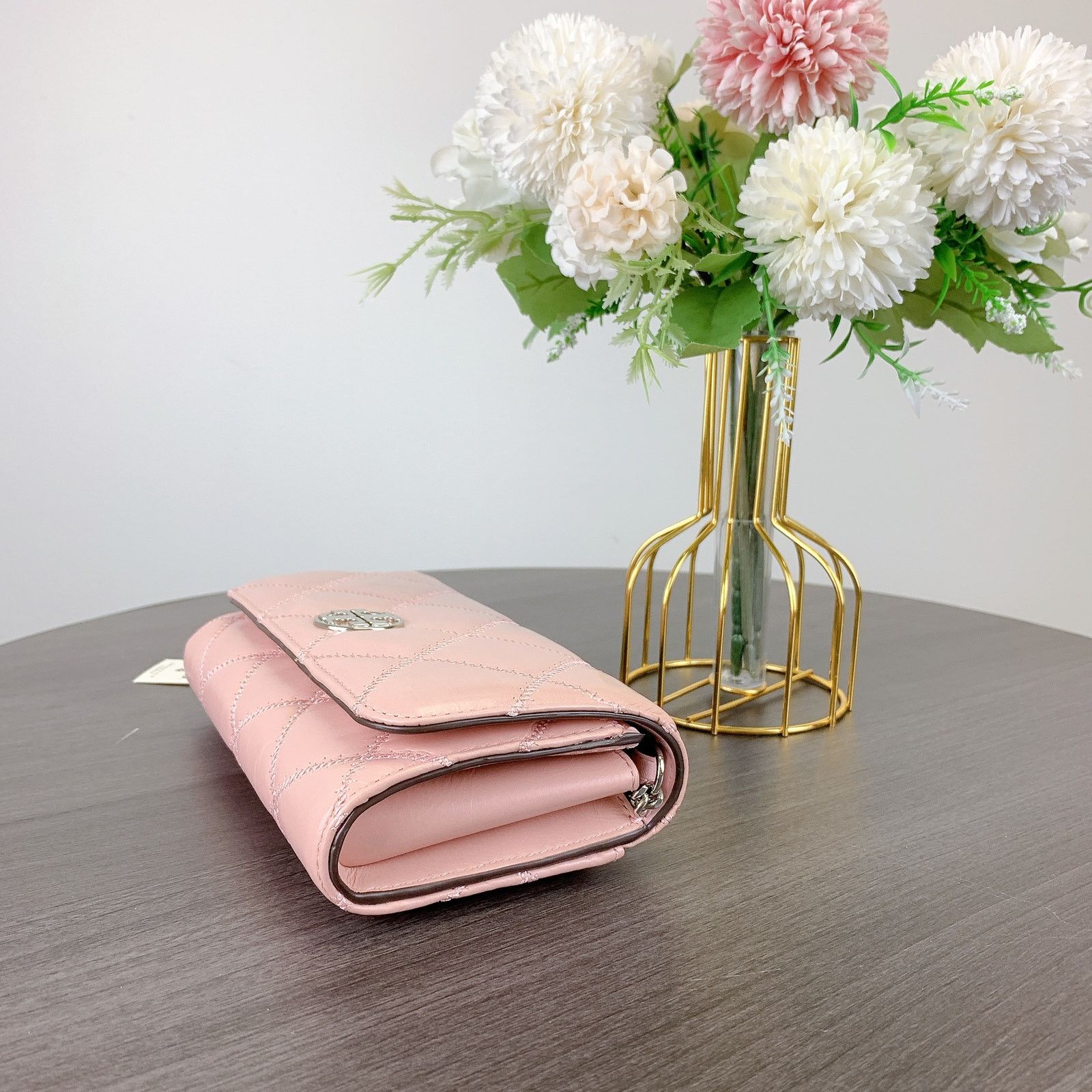 Tory Burch Tory Burch 156095 WILLA GLAZED CHAIN WALLET IN ROSE SACHET Size ONE SIZE - 4 Thumbnail