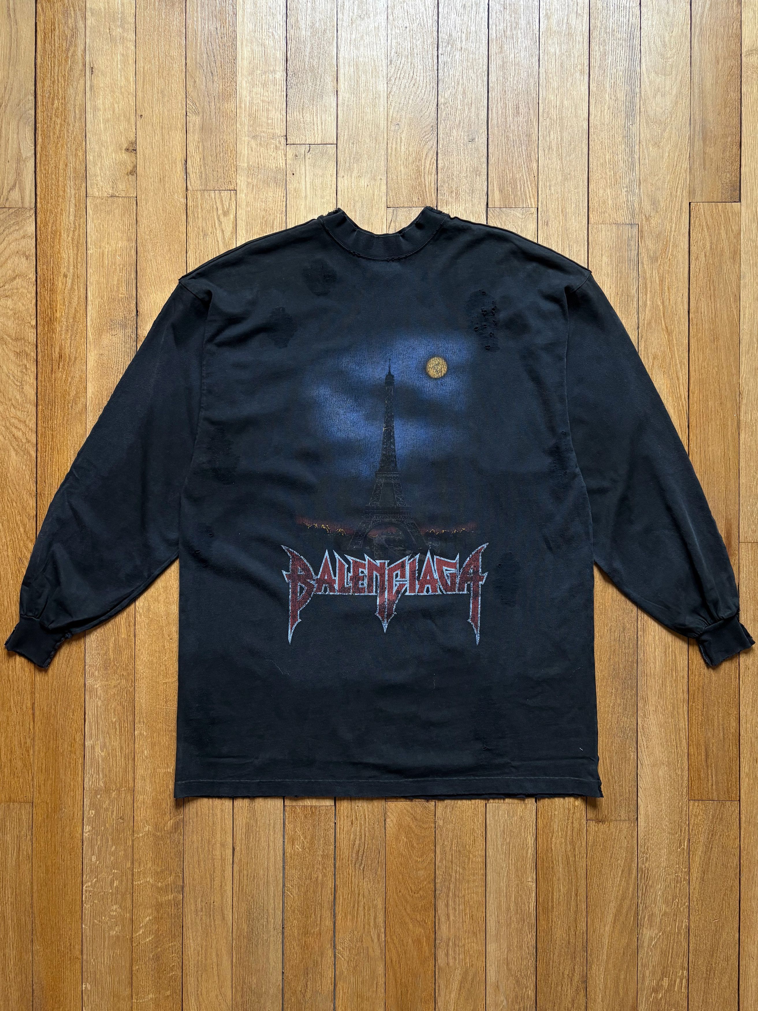 Balenciaga Paris Moon Eiffel Tower Bitcoin Tshirt Long Sleeve T Shirts