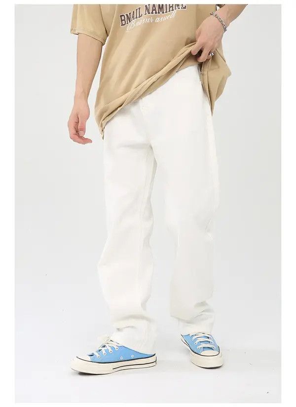 Japanese Brand Noriko x Risa White Japanese retro loose casual jeans Size US 32 / EU 48 - 2 Thumbnail