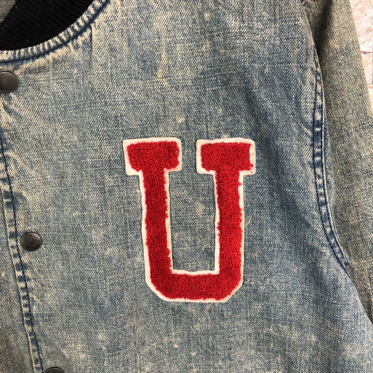 Japanese Brand Lucy Blue denim Bombers Jacket varsity #A272 Size US M / EU 48-50 / 2 - 9 Thumbnail