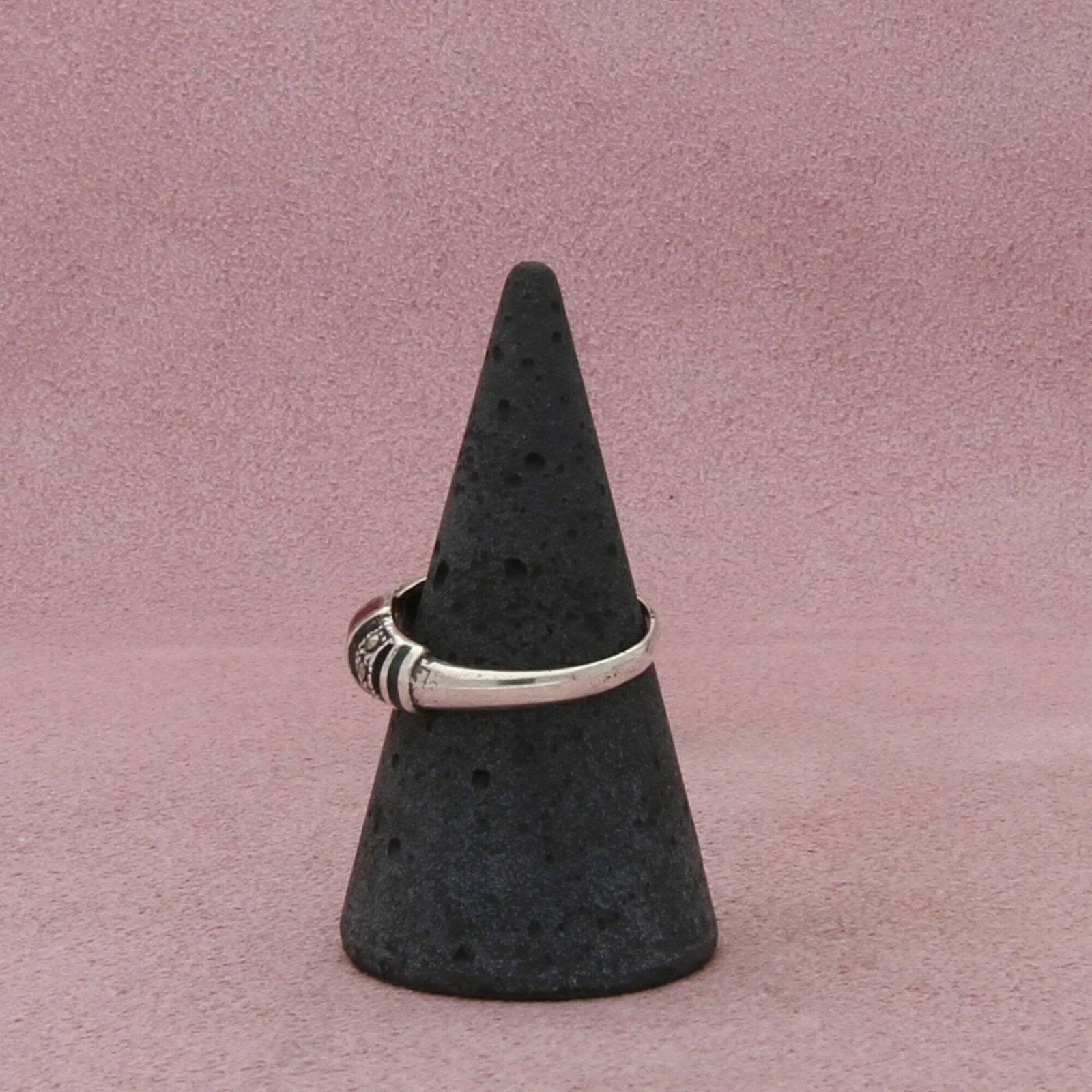 Sterling Silver sterling silver marcasite studded carnelian ring size 7.75 Size ONE SIZE - 2 Thumbnail