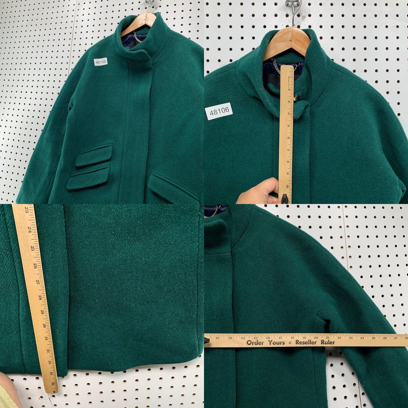 J.Crew J.CREW Italian Wool Coat Womens Size 8 Green Stadium Cloth Wool Blend Overcoat Shirt Size M / US 6-8 / IT 42-44 - 9 Thumbnail