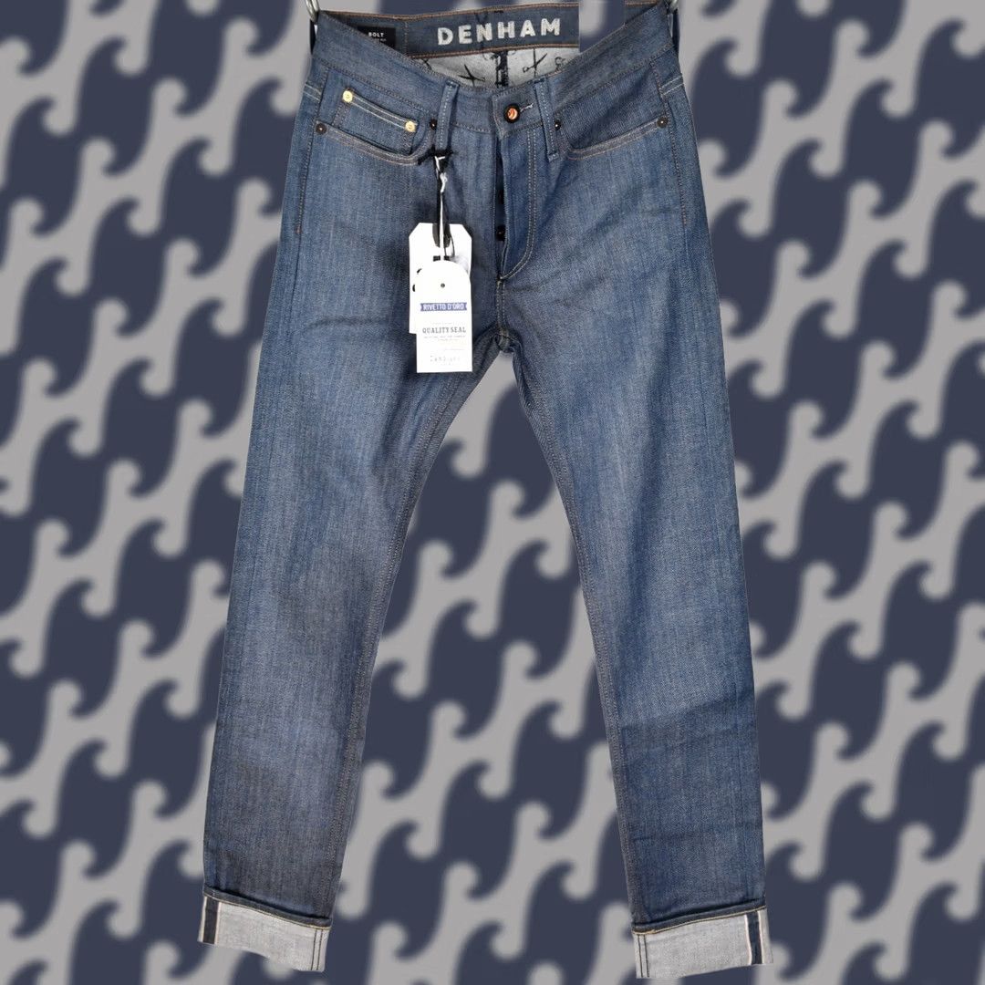 DENHAM DENHAM Bolt Italian Candiani Stretch Selvedge Denim Skinny Jeans W29 L32 Mens Jeans Skinny Stretch Blue 5-Pocket Inseam 32 Size US 29 - 1 Thumbnail
