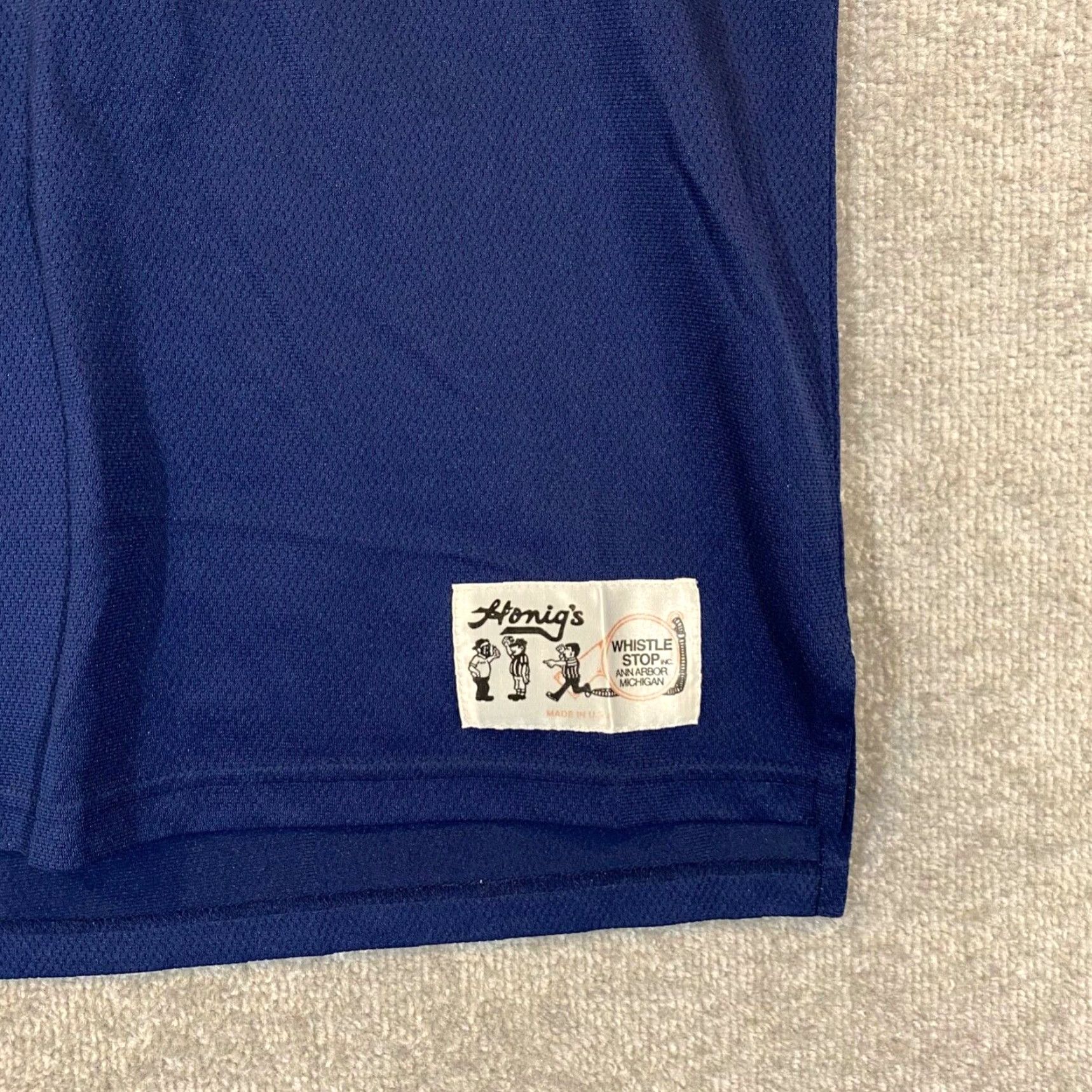 Vintage Uniform Polo Mens XL Little League Baseball Navy Blue Made In USA Honigs Size US XL / EU 56 / 4 - 3 Thumbnail