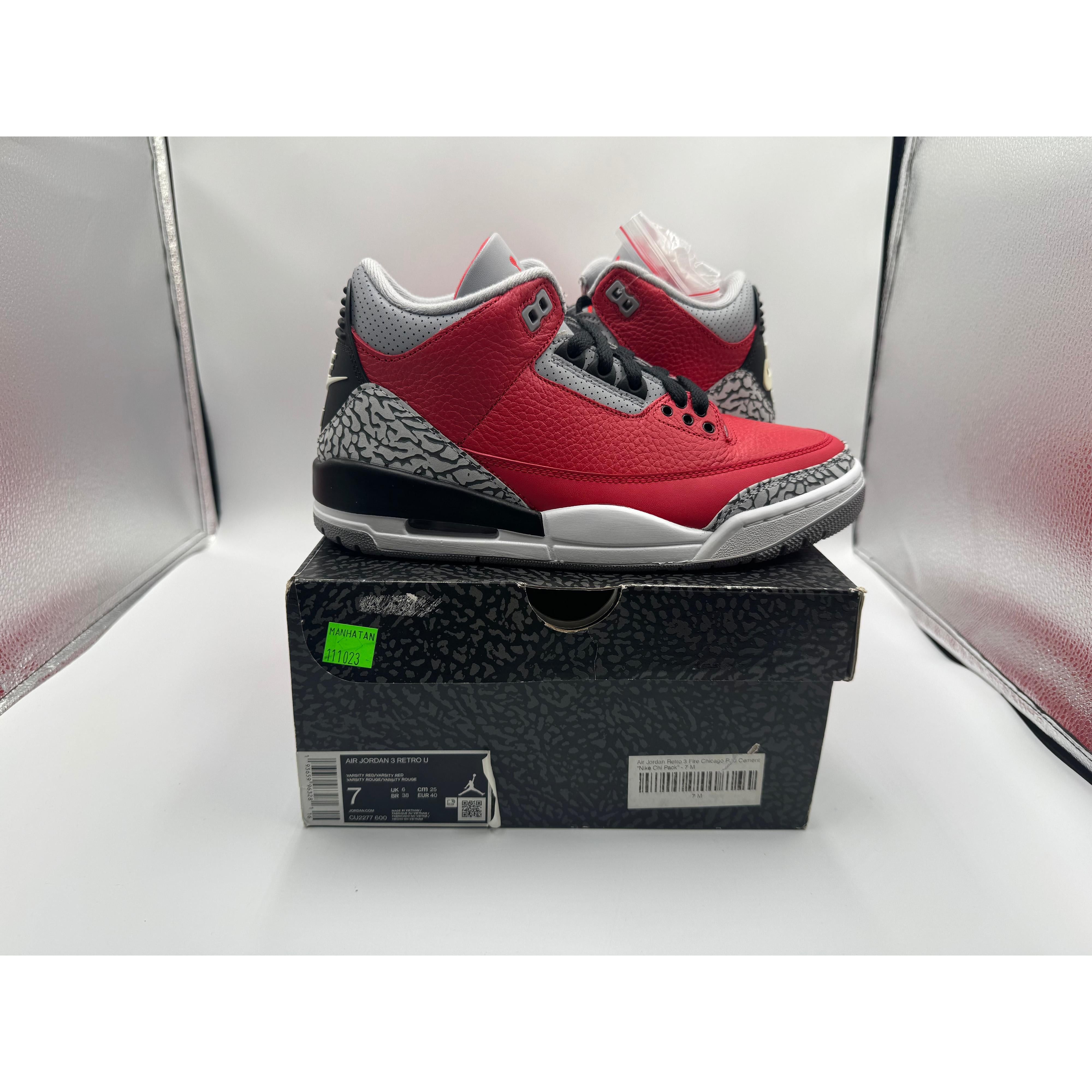 Jordan Brand PRE OWNED Air Jordan Retro 3 "Red Cement" GS Conditional Size US 7 / EU 40 - 1 Thumbnail
