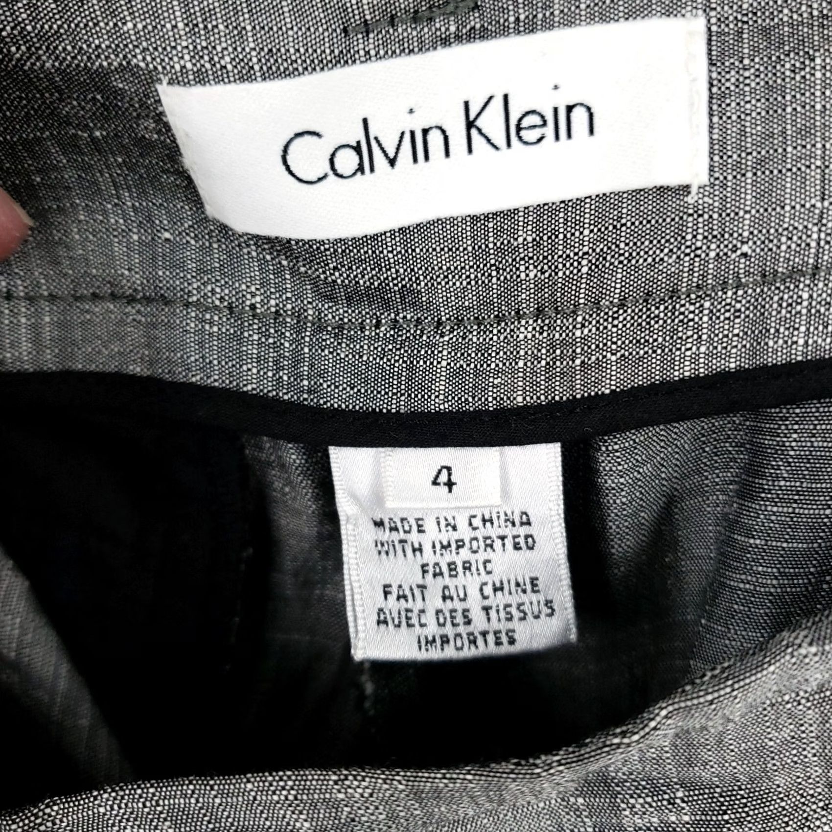 Calvin Klein Calvin Klein Shorts Womens 4 Gray Women Sailor High Rise Button Flat Front Line Blend Size 29" - 3 Thumbnail