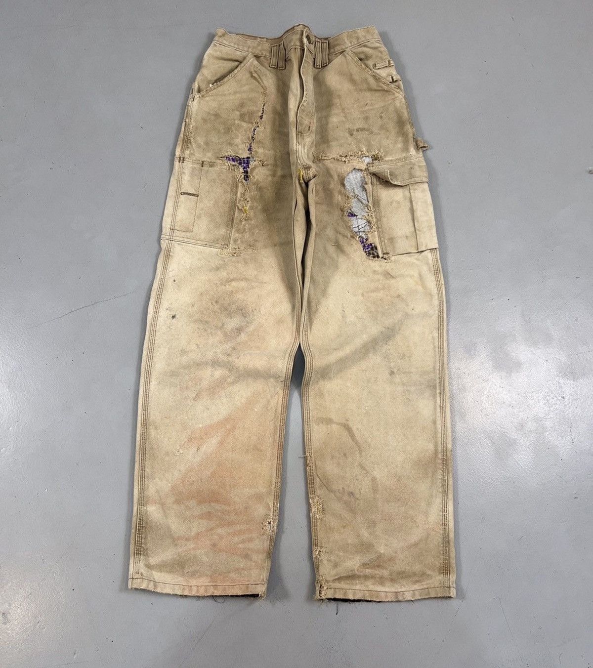 Carhartt Vintage carhartt cargo thrashed repair denim Size US 32 / EU 48 - 1 Thumbnail