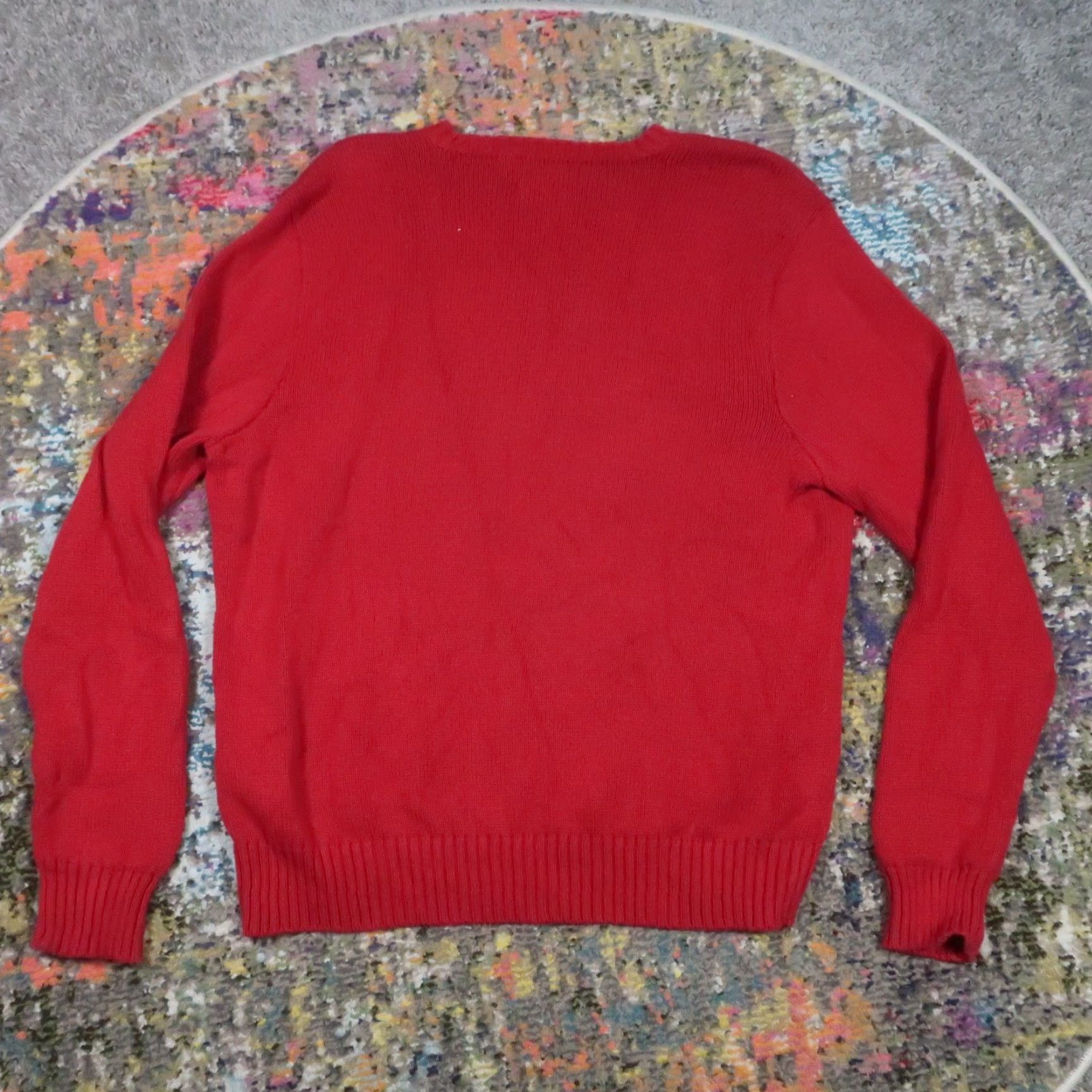 Polo Ralph Lauren VINTAGE Polo Ralph Lauren Sweater Mens XL Red Crew Neck Pullover Knit Solid Logo 90s Grunge Rock Classic Designer Casual All Seasons Size US XL / EU 56 / 4 - 2 Thumbnail