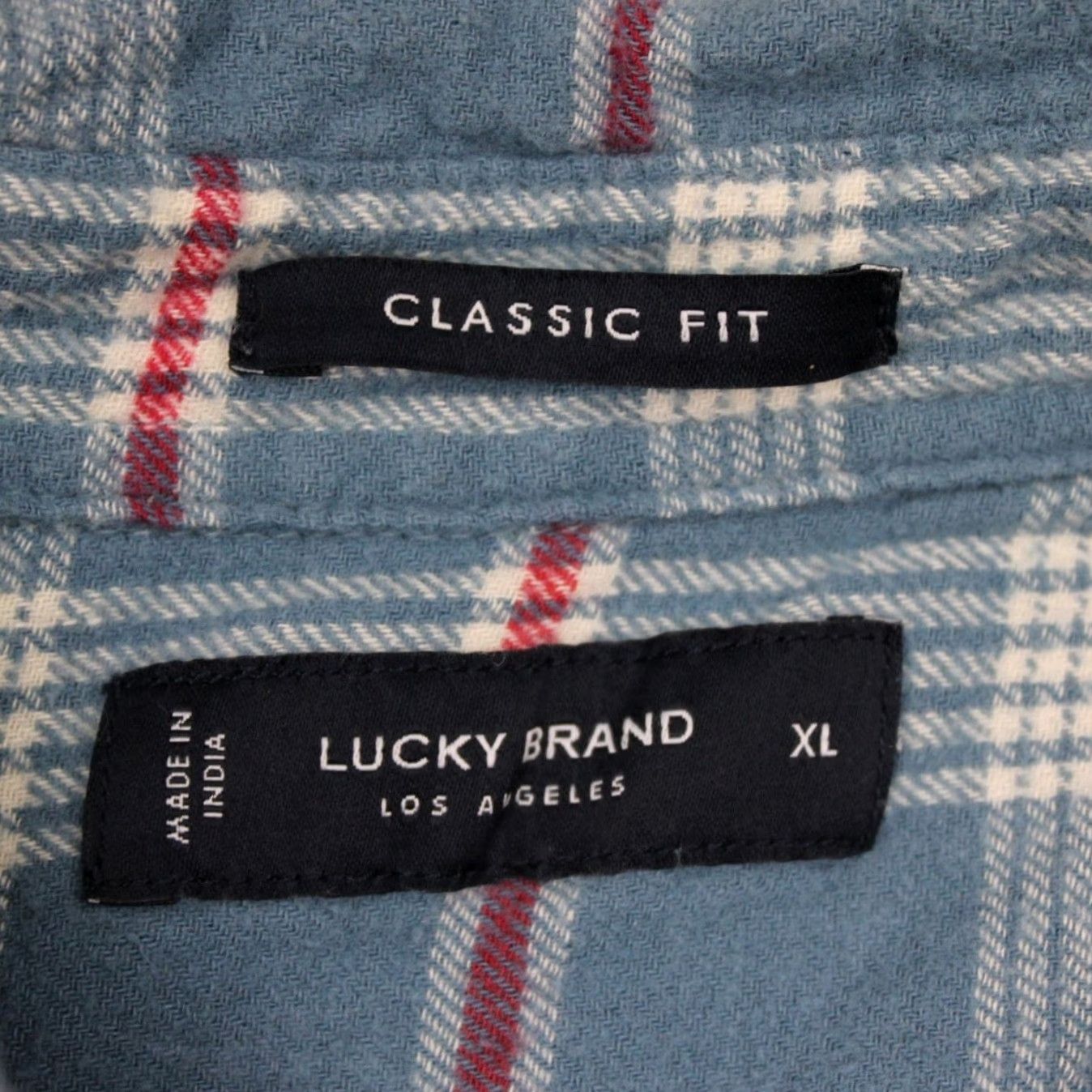 Lucky Brand Lucky Brand Plaid Button-Up Shirt Mens XL Blue/Red Flannel Classic Fit L/S Button-Up Size US XL / EU 56 / 4 - 7 Thumbnail