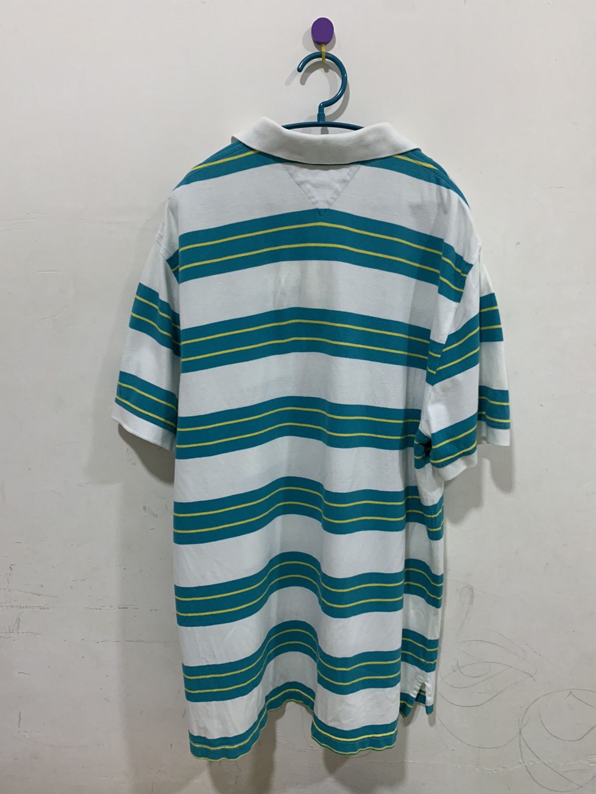 Tommy Hilfiger Y2K/2000s Blue Striped Tommy Hilfiger Polo Shirt! Size US XL / EU 56 / 4 - 7 Thumbnail