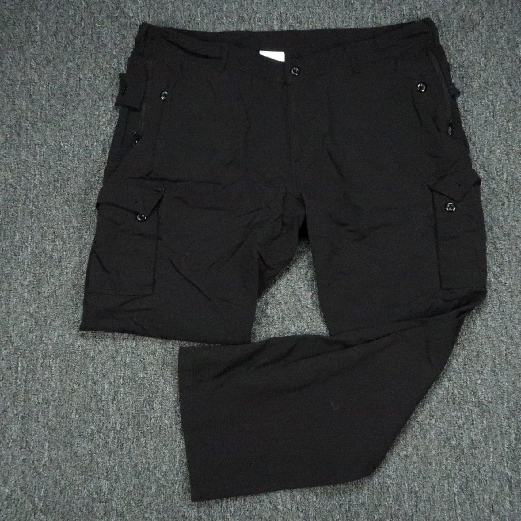 Vintage Clothing Arts Pants Mens 40x30 Black Cargo Pocket Travel Trousers Pants Cargo Pocket Slash Pocket Front Flat Front Nylon 40 Regular Mens Black Size US 40 / EU 56 - 2 Thumbnail