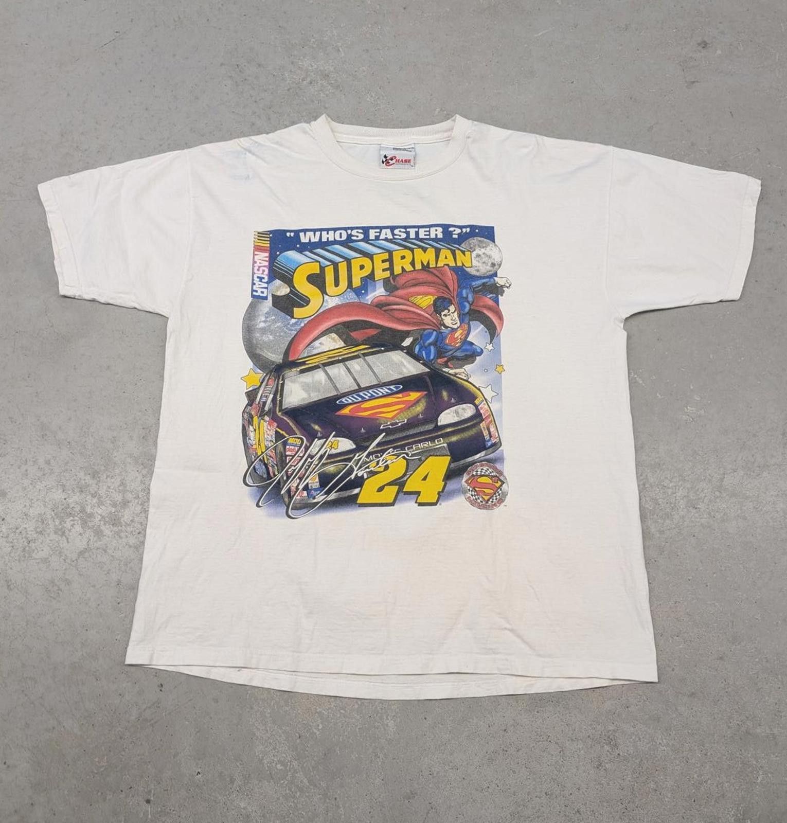 NASCAR Vintage 90s Superman NASCAR Jeff Gordon Made in USA T-shirt Size US L / EU 52-54 / 3 - 1 Thumbnail