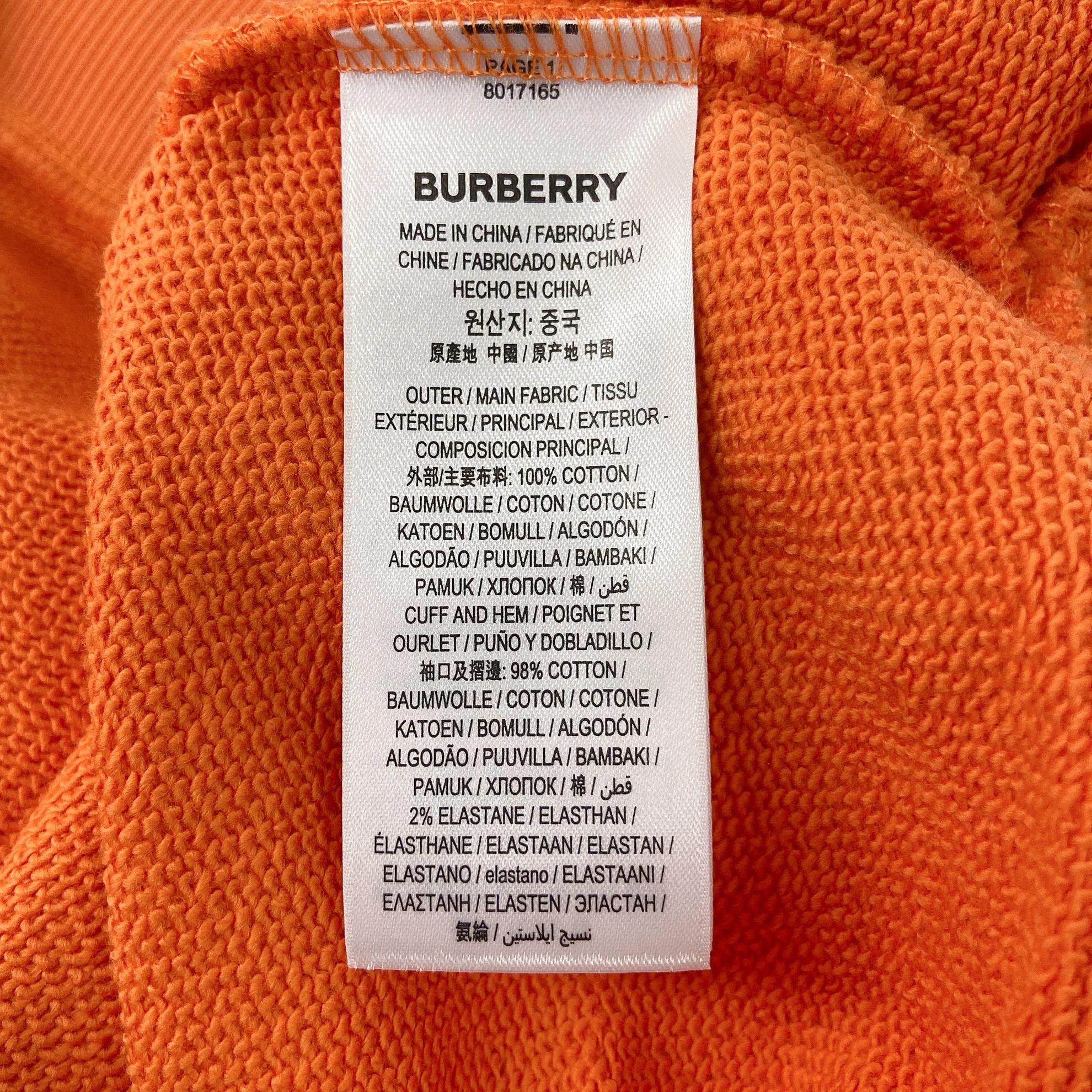 Burberry Burberry Orange Logo Hooded Sweatshirt M Size US M / EU 48-50 / 2 - 8 Thumbnail