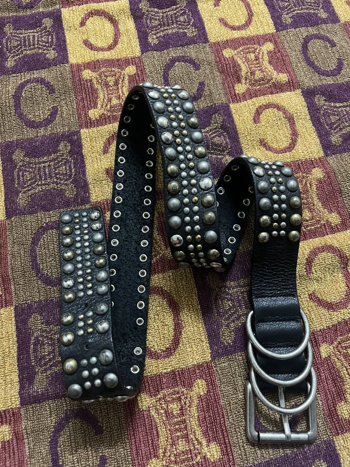 Handmade Studded Belt Fully Leather Inpired BB.Simon Size 34 - 1 Thumbnail