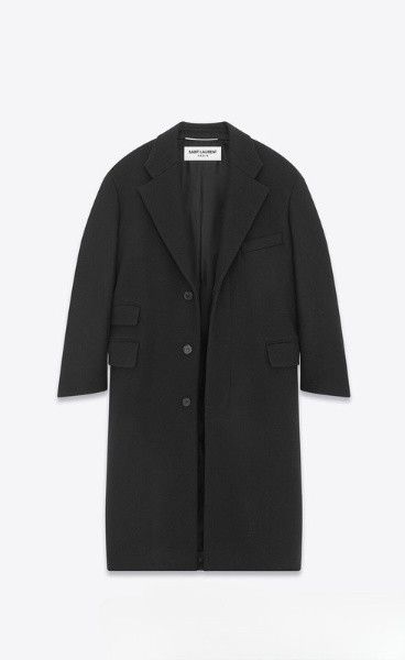 Saint Laurent Paris o1s1wg111124 Oversized Coat in Wool in Black Size US M / EU 48-50 / 2 - 3 Thumbnail